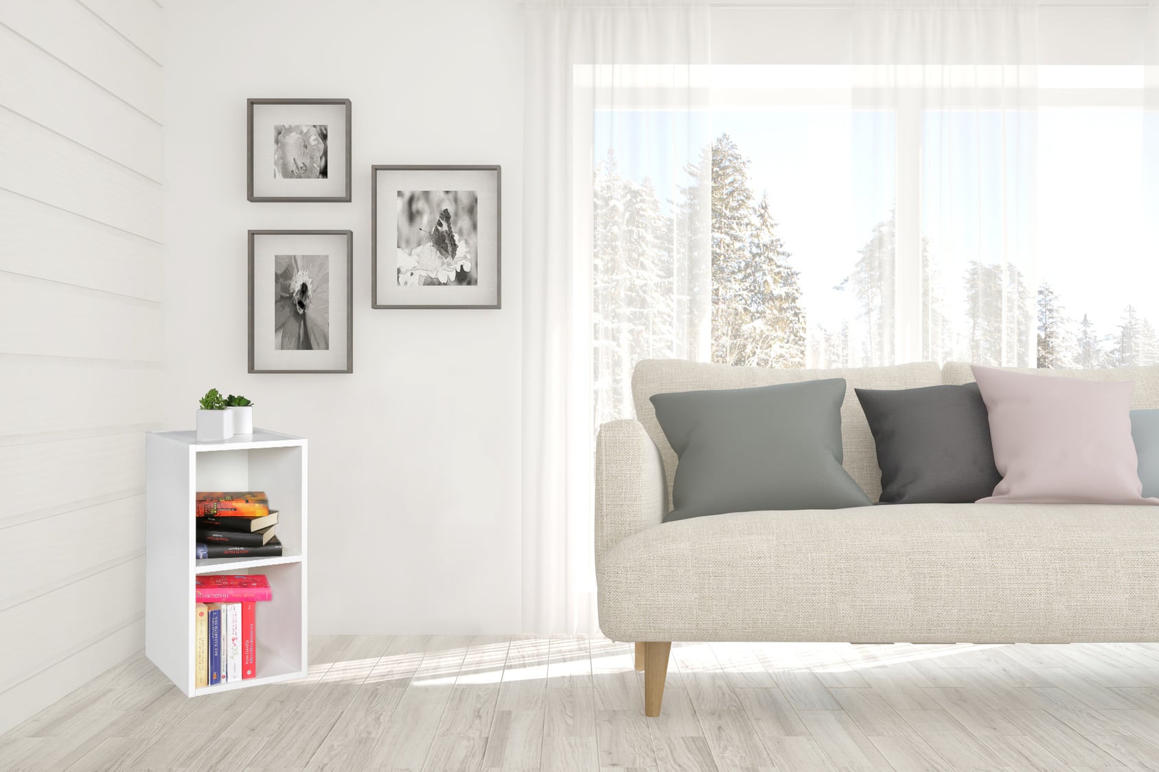44715-WOHNLING-Standregal-KLARA-weiss-fuer-Bueche_1 Standregal WL5.175 Holz 30x60x30 cm Modern Weiß Regal Klein