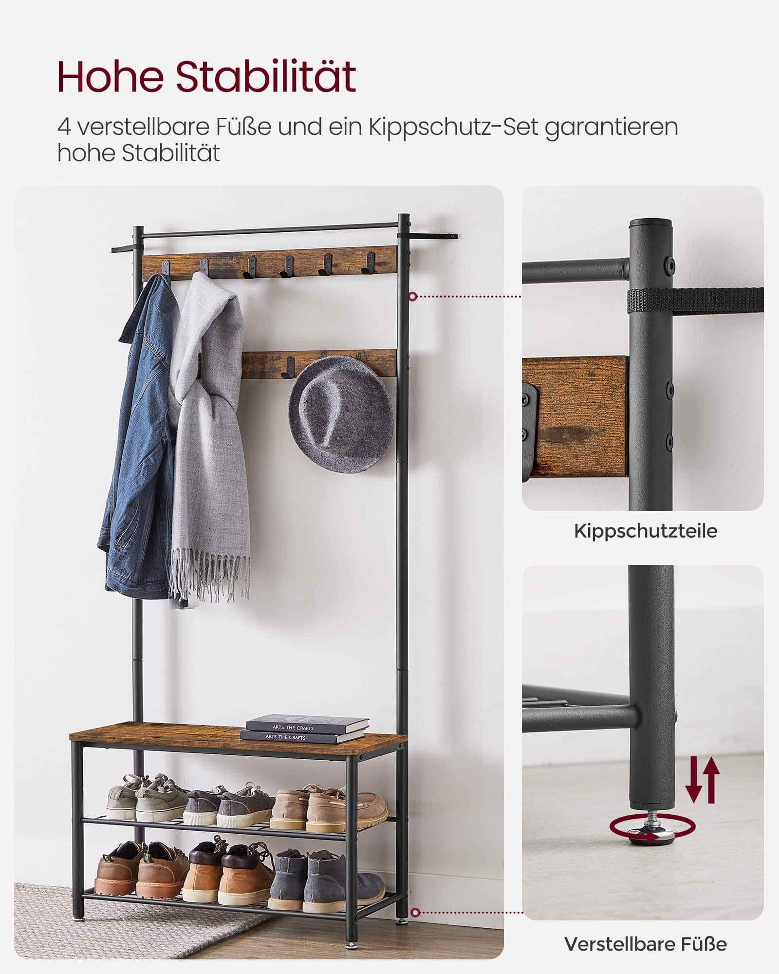 HSR401B01-5 VASAGLE HSR401B01 – Garderobenständer mit kostenlosem Versand