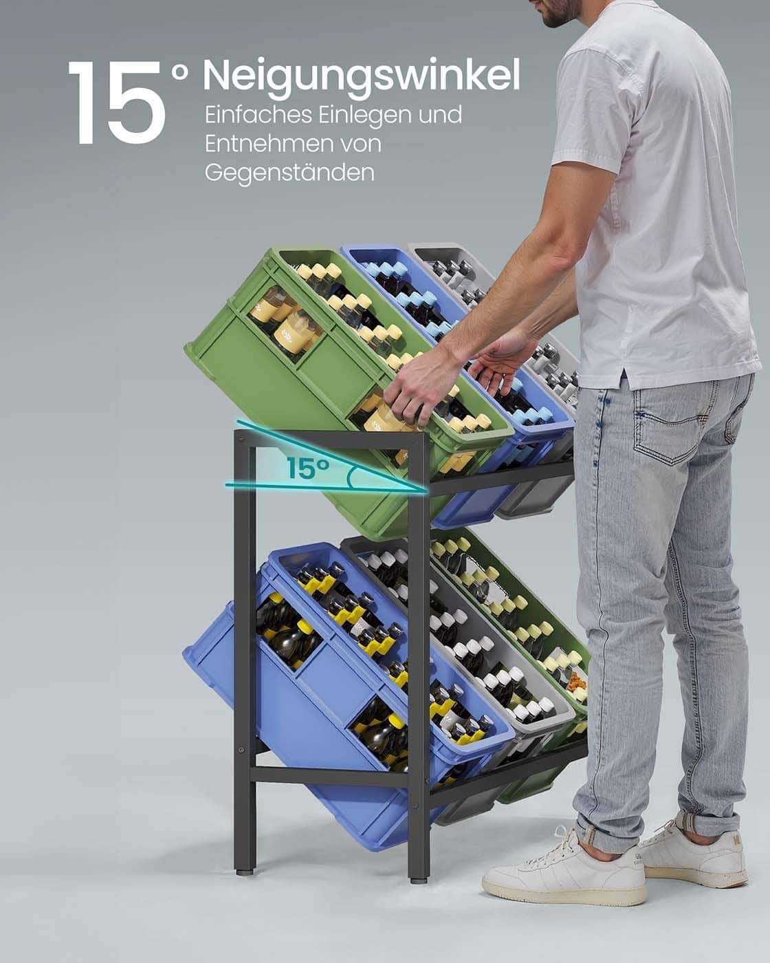 Getränkekistenregal 2 Ebenen für 6 Kisten Getränkekistenregal 2 Ebenen für 6 Kisten