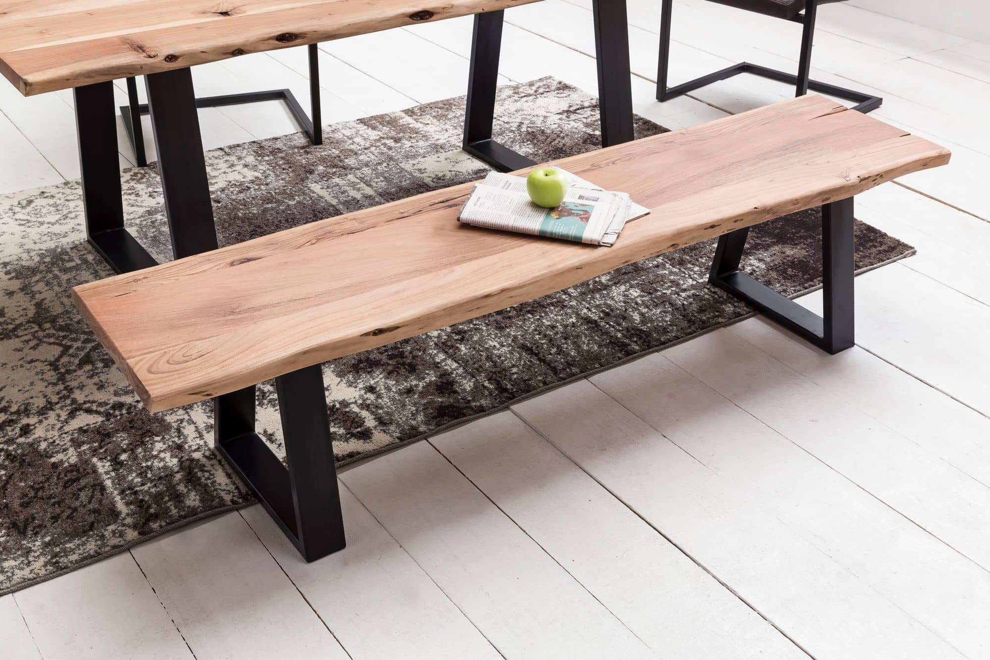 Esszimmer-Bank GAYA Baumstamm Massivholz Akazie 180 x 45 x 40 cm