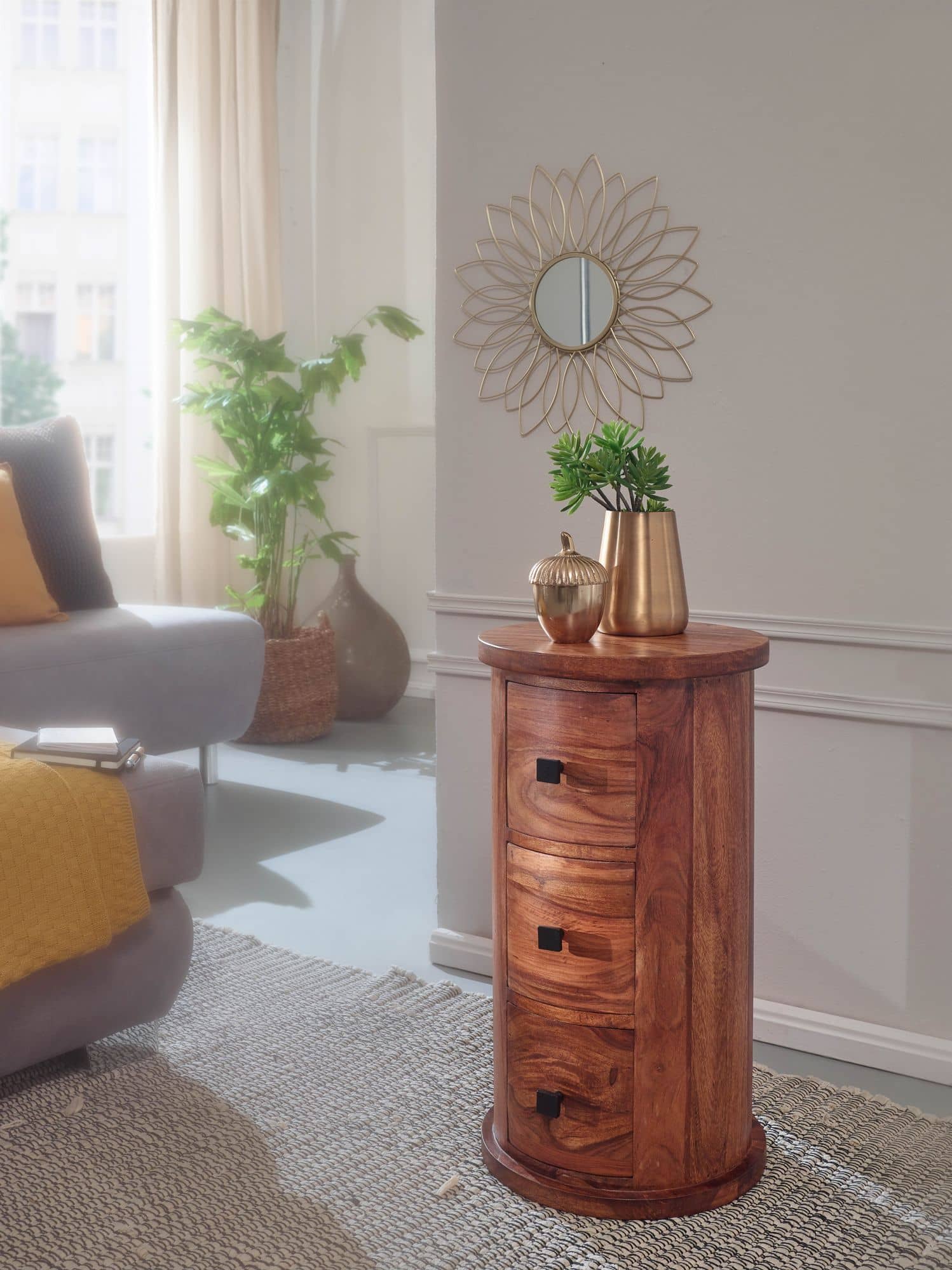 55937-WOHNLING-Sideboard-34x34x65-cm-Sheesham-WL6-149-WL6-149_4 Design Sideboard Sheesham Massivholz 35x65x35 cm