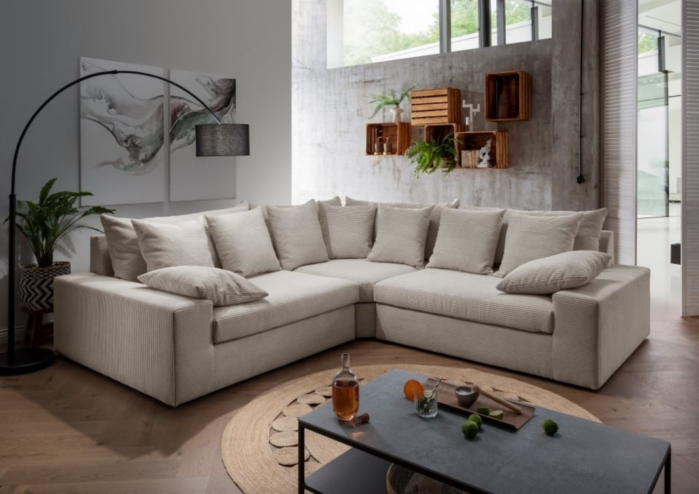 Benformato_Avellino_2-TRE-2_4808-1 Elegantes Benformato Avellino Ecksofa in Beige: Zeitlose Gemütlichkeit für Ihr Zuhause