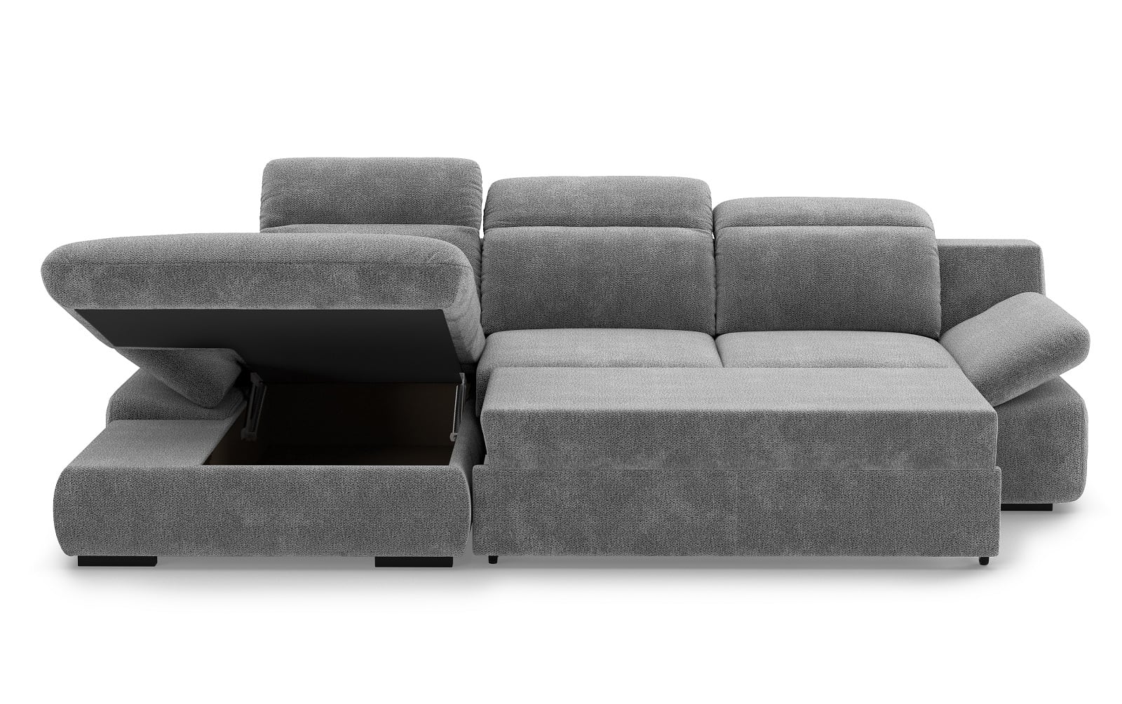 Lorena Ecksofa mit Schlaffunktion und Bettkasten - steel - Cotta Lorena Ecksofa mit Schlaffunktion und Bettkasten - steel - Cotta
