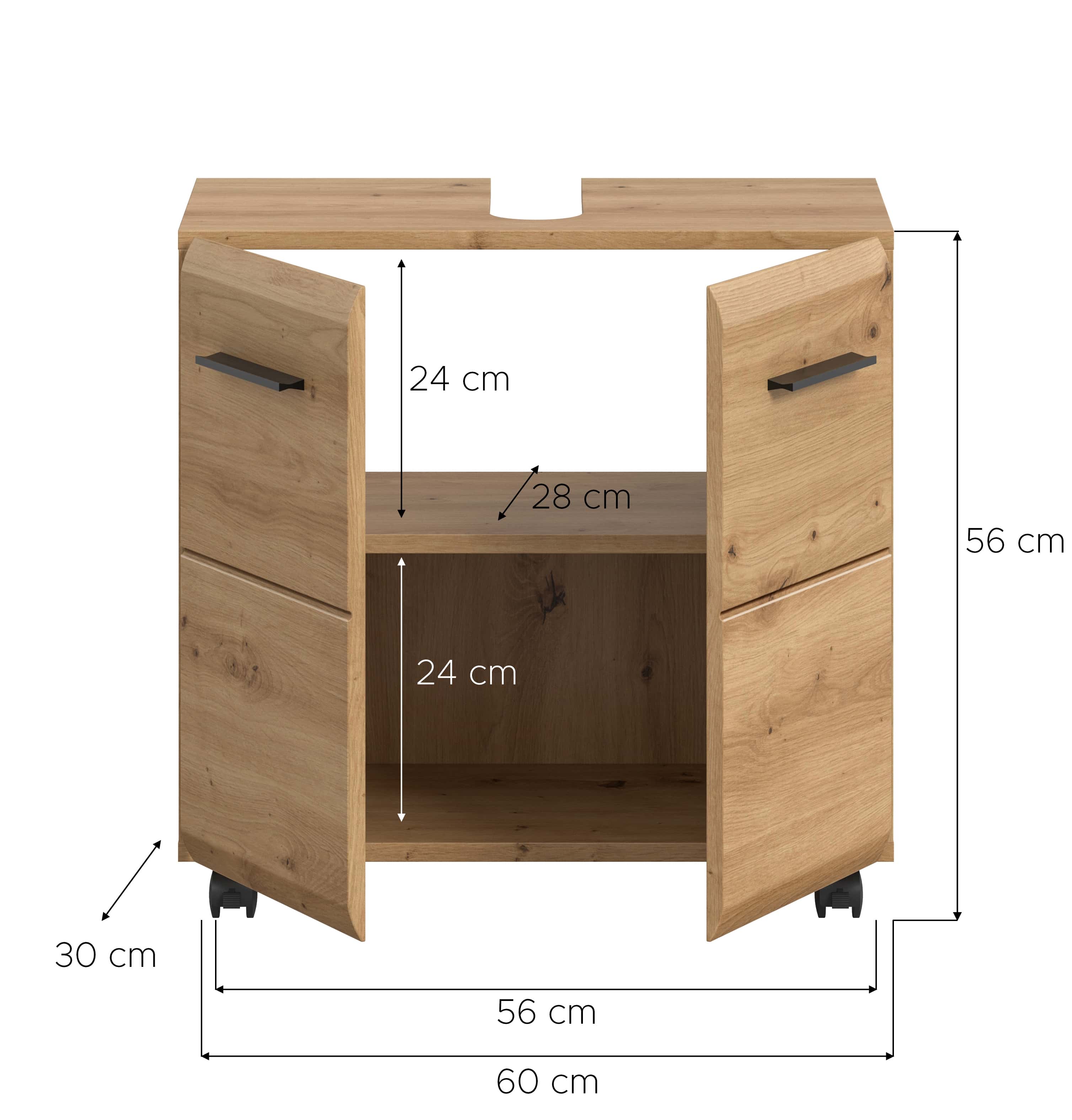 Ice Waschbeckenunterschrank auf Rollen