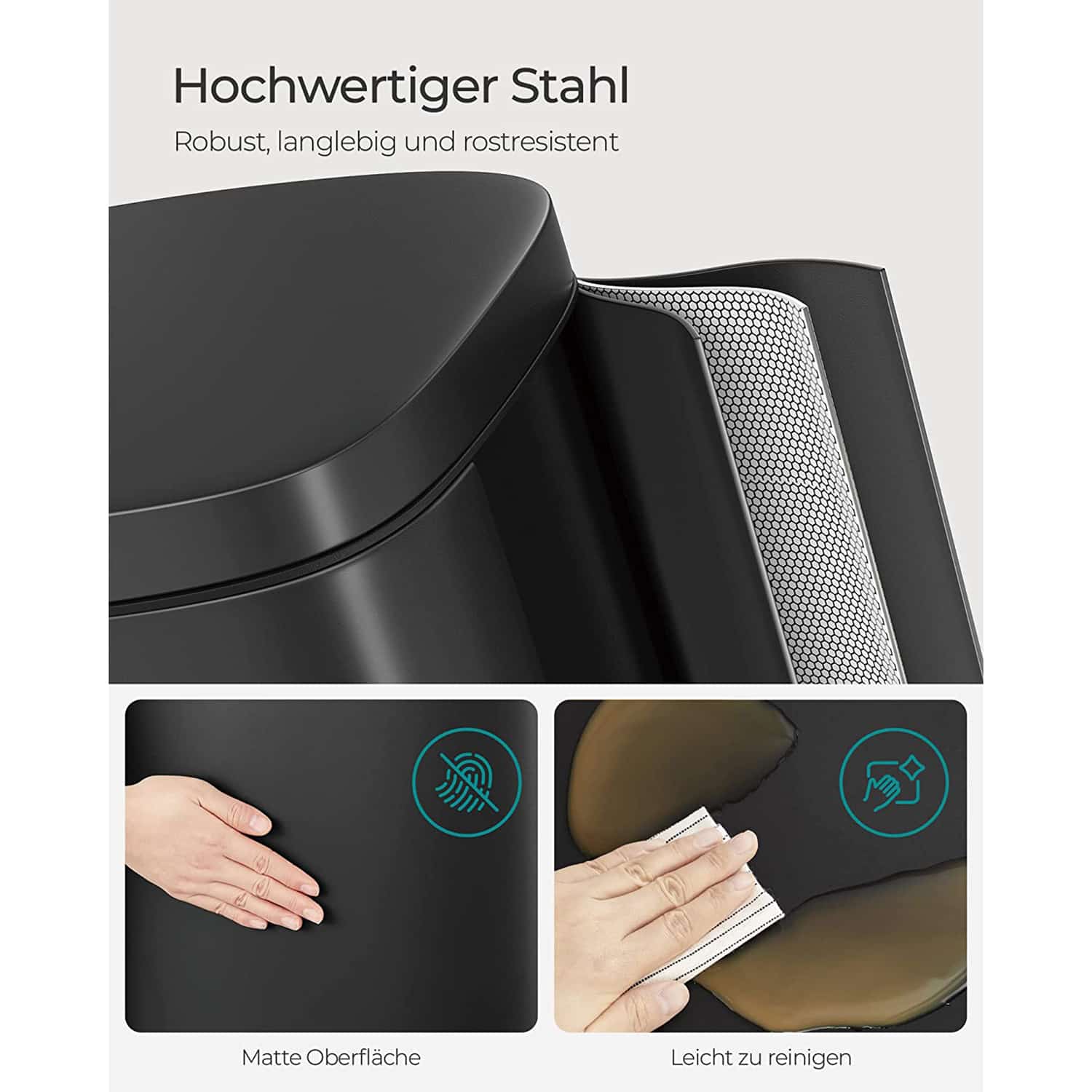 Mülleimer für die Küche schwarz-B34LTB03BK Mülleimer für die Küche schwarz-B34LTB03BK