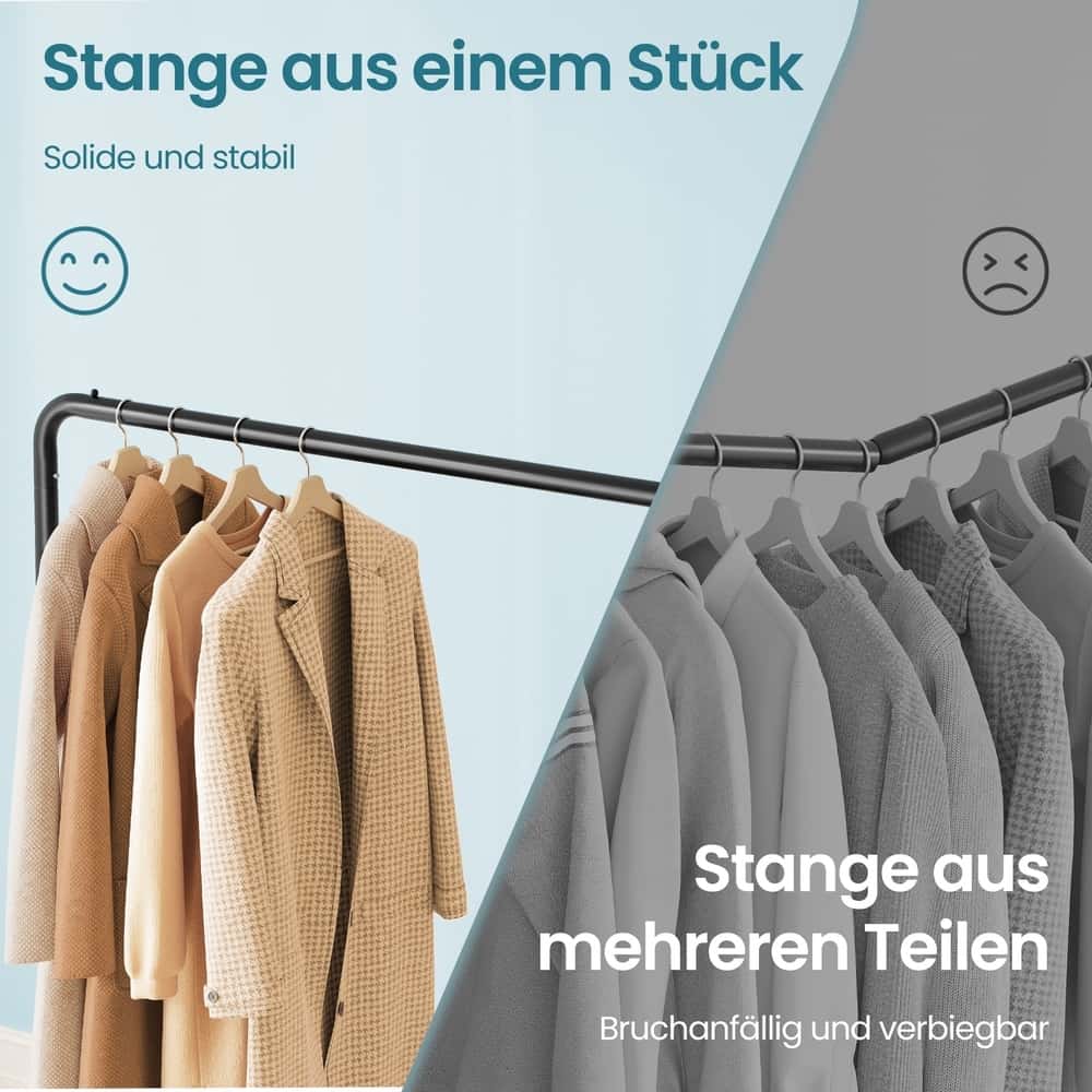 Kleiderständer, Kleiderstange auf Rollen, Garderobenständer