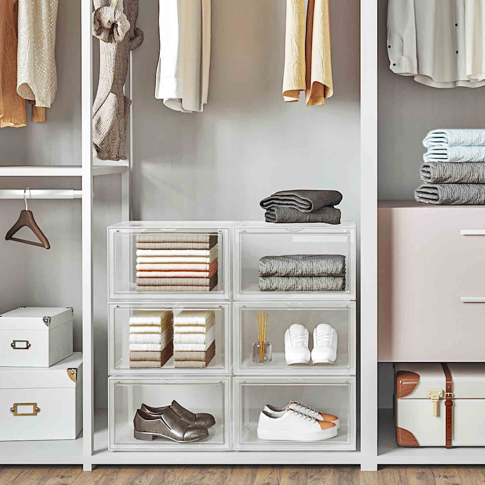 Schuhboxen 6 Stk bis Größe 46 Transparent-B34LSP06CW Schuhboxen 6 Stk bis Größe 46 Transparent-B34LSP06CW