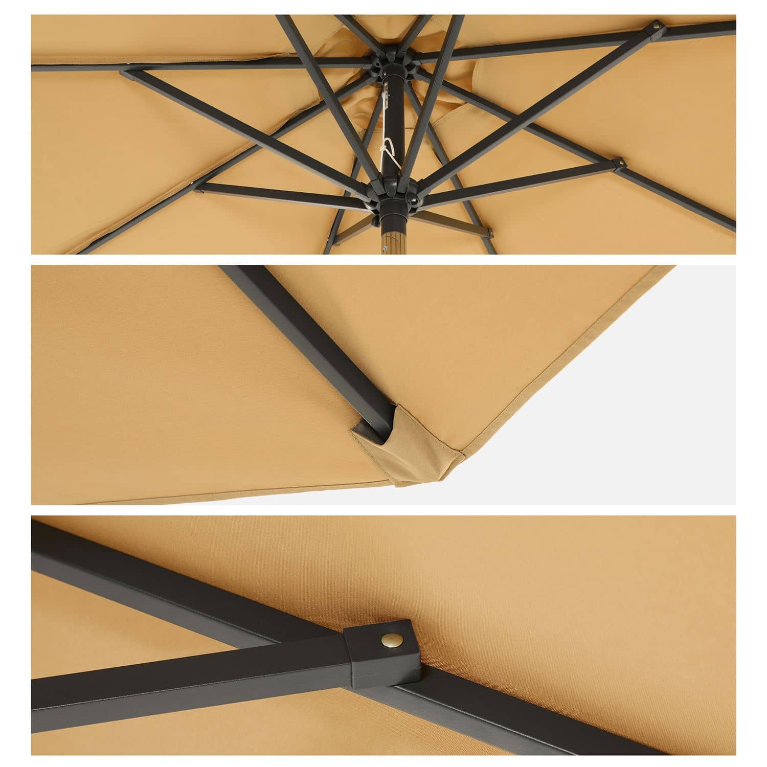 Sonnenschirm Ø 270 cm Taupe Sonnenschirm Ø 270 cm Taupe