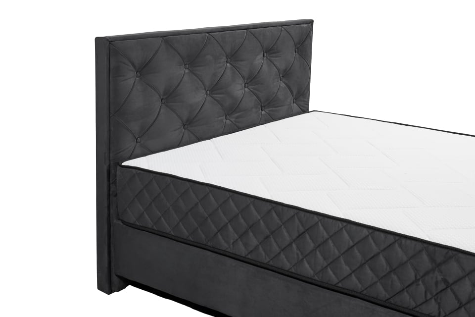 Boxbett Monroe B von ED Exciting Design Farbe Anthrazit mit Bettkasten, 9-Zonen-Tonnentaschenfederkernmatratze|Härtegrad H3/H4 – in 160x200 cm Boxbett Monroe B von ED Exciting Design Farbe Anthrazit mit Bettkasten, 9-Zonen-Tonnentaschenfederkernmatratze|Härtegrad H3/H4 – in 160x200 cm