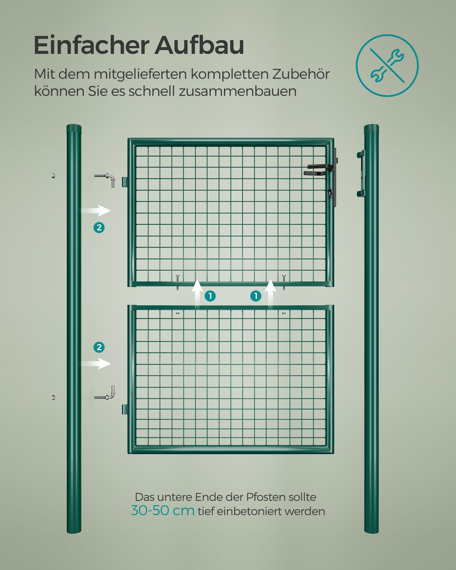 Gartentor aus verzinktem Stahl grün-GGD175G Gartentor aus verzinktem Stahl grün-GGD175G