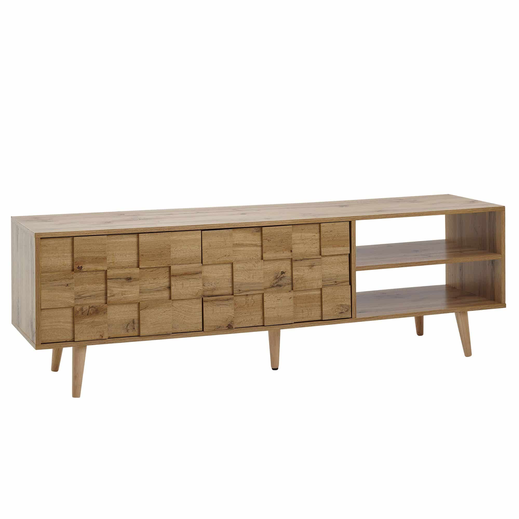 64670-Wohnling-Lowboard-TV-Board-160x40x51-cm-Eiche-WL6-578-WL6-578 Lowboard Holz Eiche-Dekor 160x51x40 cm TV-Kommode mit zwei Türen