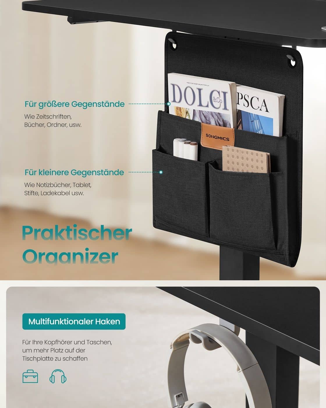 Höhenverstellbarer Schreibtisch elektrisch 180 x 80 cm tintenschwarz Höhenverstellbarer Schreibtisch elektrisch 180 x 80 cm tintenschwarz