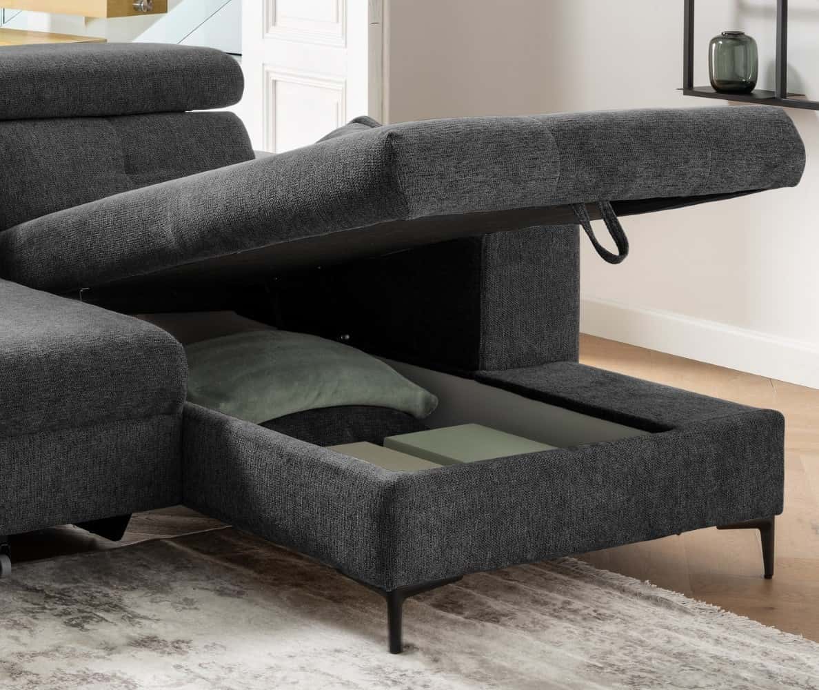 Sofa Neapel von Benformato mit Sitzvorschub und Staukasten