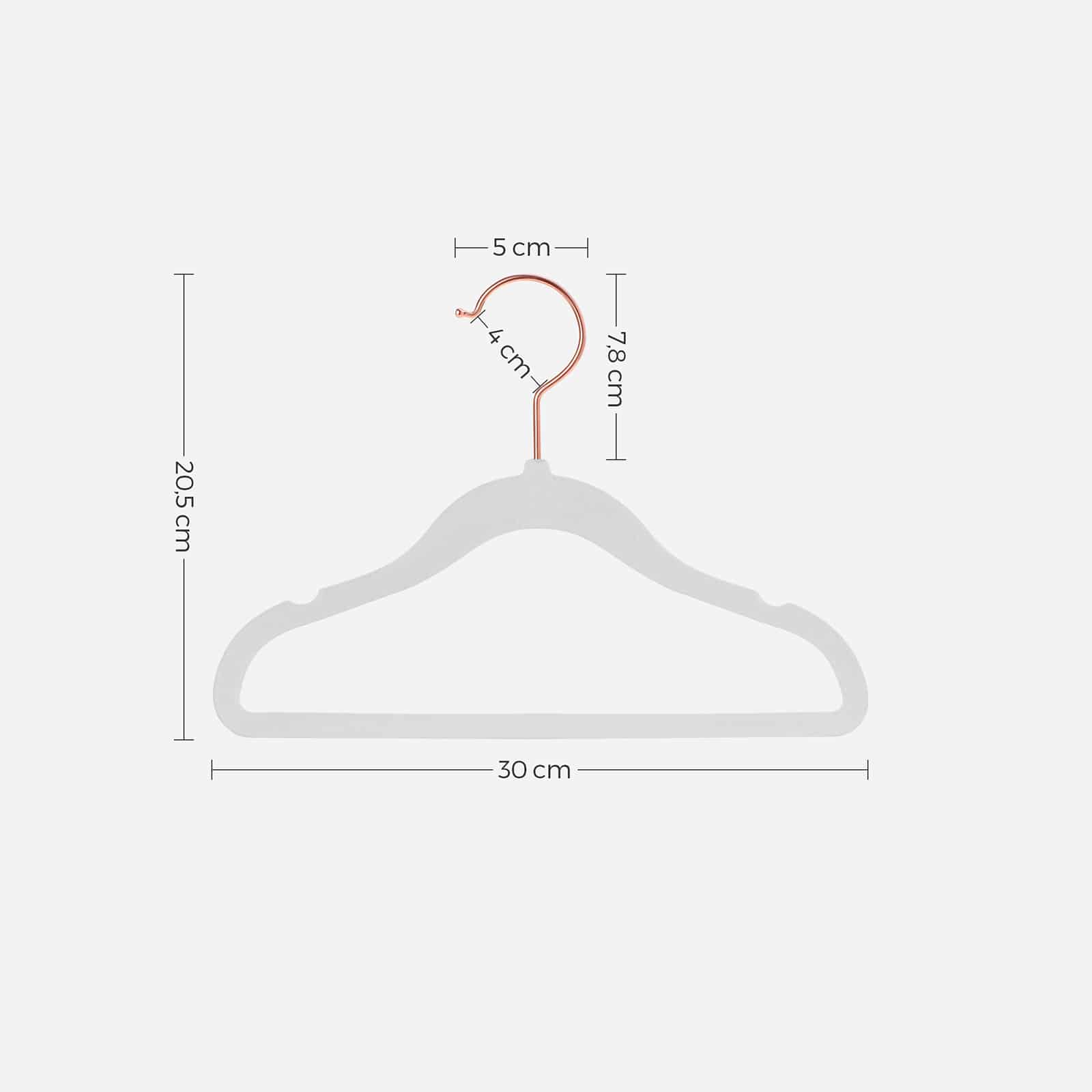 Samtbügel mit Haken in Roségold 50er Set-CRF027W01