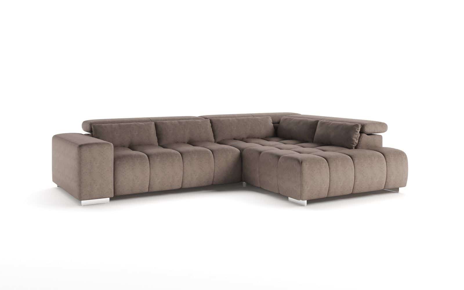 Ecksofa Orion von Cotta – Modernes Sofa mit verstellbaren Kopflehnen,Dark Beige Mikrofaserbezug, Nosagfederung Ecksofa Orion von Cotta – Modernes Sofa mit verstellbaren Kopflehnen,Dark Beige Mikrofaserbezug, Nosagfederung
