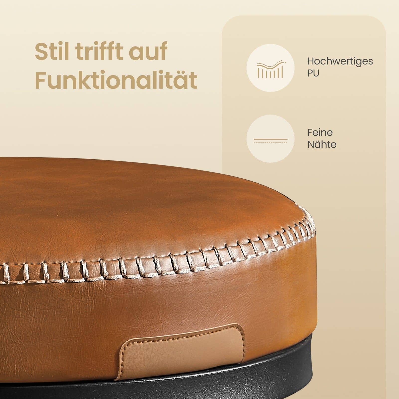 Barhocker 2er Set, hohe Drehhocker mit Rückenlehne, Kunstleder Barhocker 2er Set, hohe Drehhocker mit Rückenlehne, Kunstleder