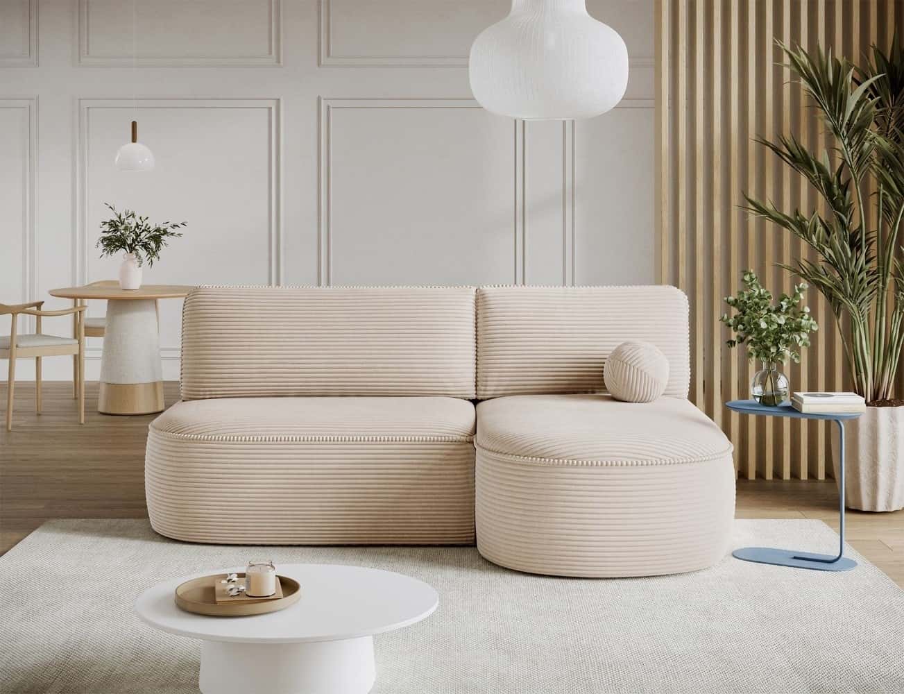 Ecksofa Livosa Cord Jarell mit Schlaffunktion | Eltap | Jarell