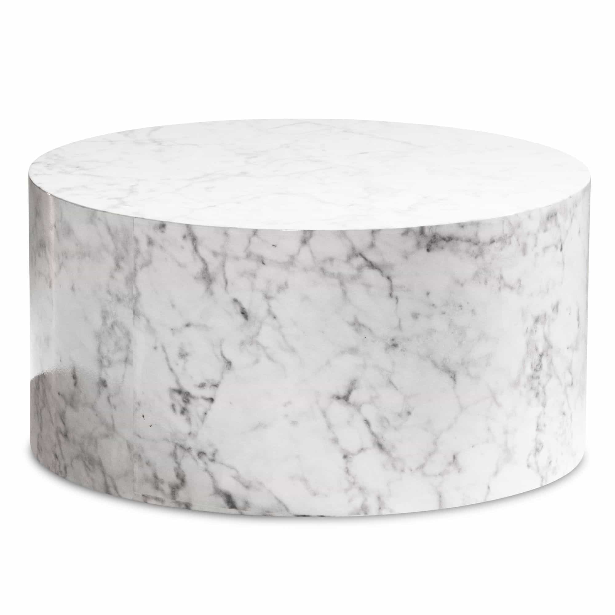 Couchtisch MONOBLOC 60x60x30 cm Weiß Hochglanz mit Marmor Optik Couchtisch MONOBLOC 60x60x30 cm Weiß Hochglanz mit Marmor Optik