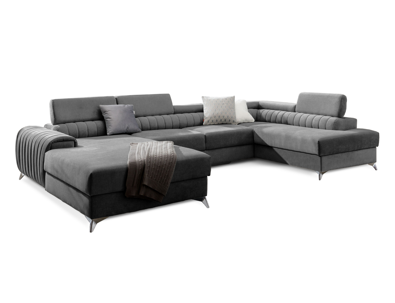 Wohnlandschaft mit Schlaffunktion Lacante und Bettkasten im modernen Design für stilvolles Wohnen Wohnlandschaft mit Schlaffunktion Lacante und Bettkasten im modernen Design für stilvolles Wohnen