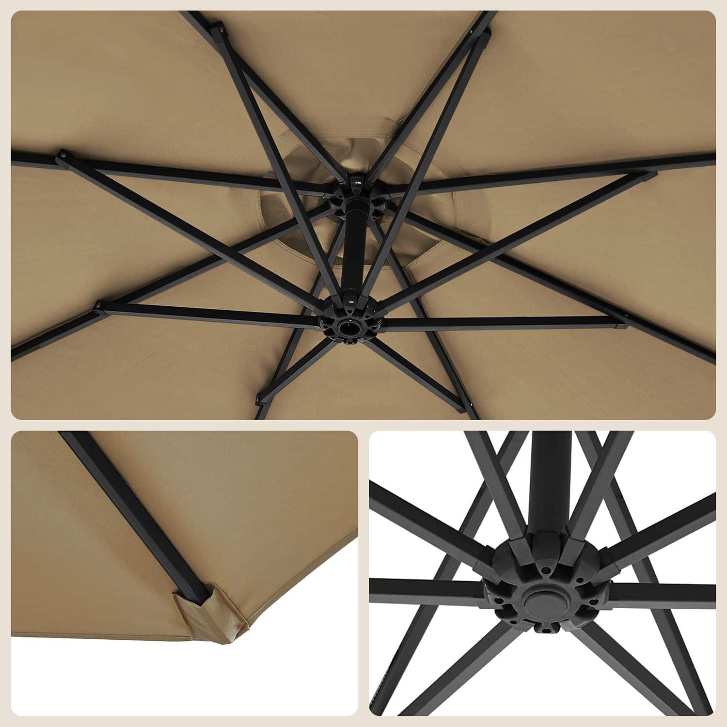 Sonnenschirm mit Kurbel zum Öffnen und Schließen Sonnenschirm mit Kurbel zum Öffnen und Schließen