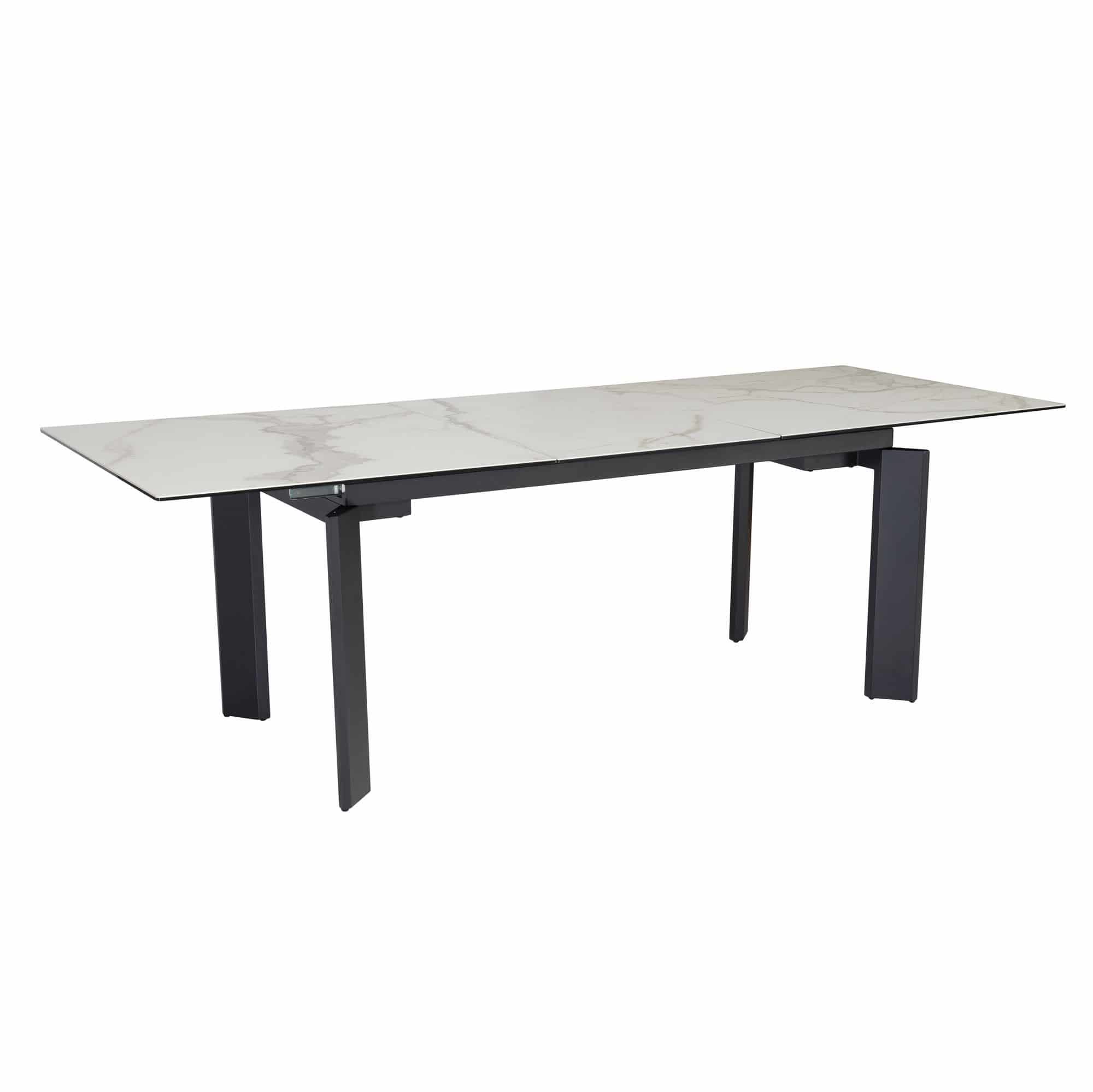 Esszimmertisch 180x95x77 cm Glas Keramik Esstisch Weiß Marmor-Optik Esszimmertisch 180x95x77 cm Glas Keramik Esstisch Weiß Marmor-Optik