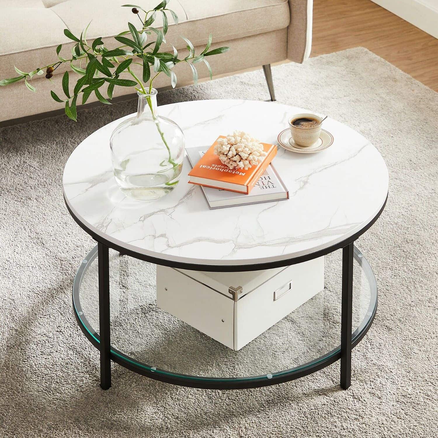 Couchtisch mit 2 Ablagen für Wohnzimmer Couchtisch mit 2 Ablagen für Wohnzimmer