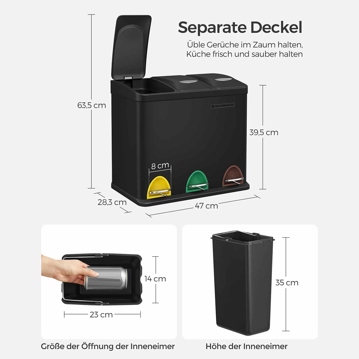Mülleimer 24 Liter-B34LTB24BK Mülleimer 24 Liter-B34LTB24BK