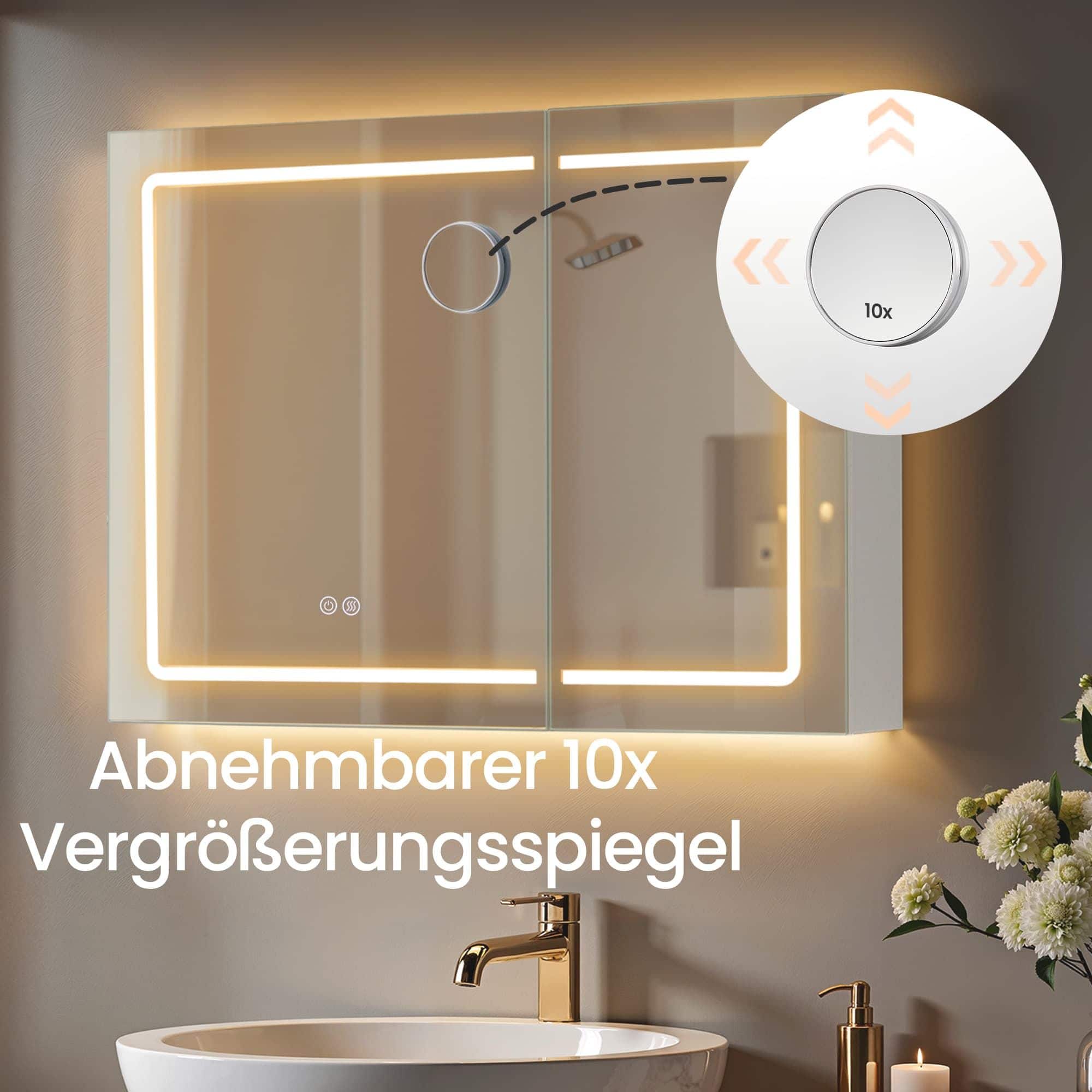 Spiegelschrank mit Beleuchtung und Steckdose Spiegelschrank mit Beleuchtung und Steckdose