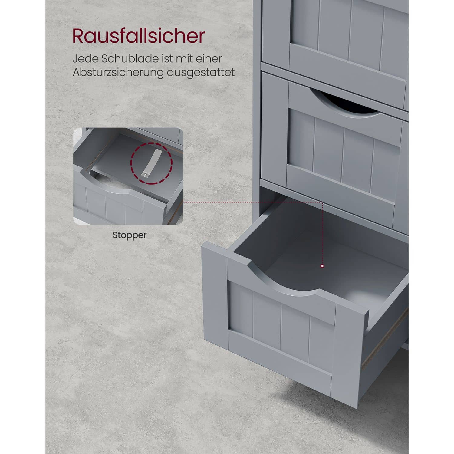Badezimmerschrank mit 4 Schubladen Badezimmerschrank mit 4 Schubladen