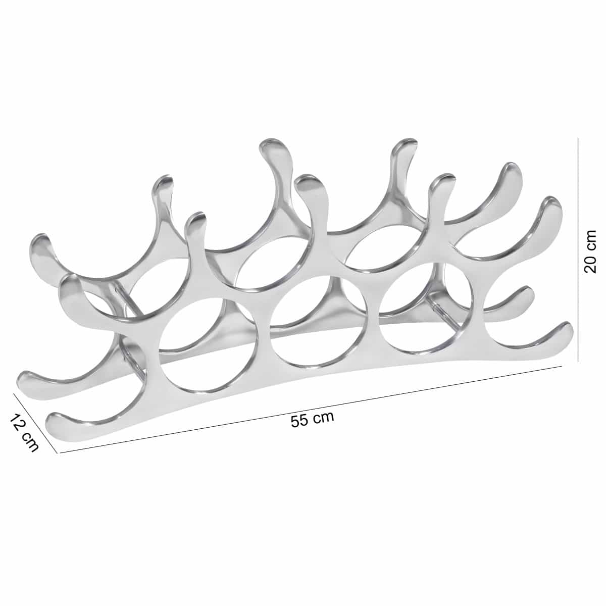 38996-Wohnling-Alu-Weinregal-9-Flaschen-WL1-677-_2p8kizHyYFjdMW Design Aluminium Weinregal 9 Flaschen in Silber 55x20x12 cm