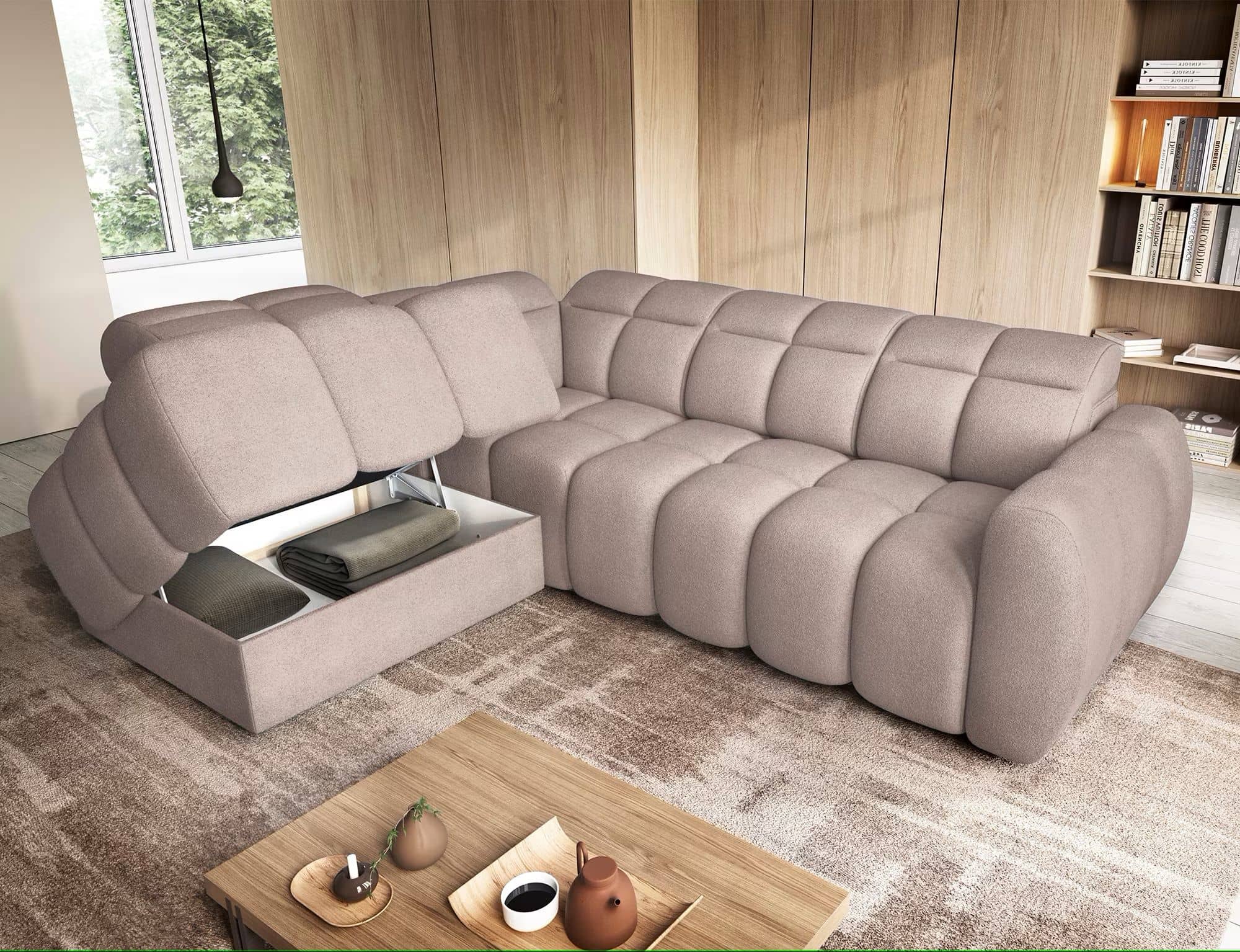 Sofa Falconn Xillar Braun links – Modernes Ecksofa mit elektrischem Sitzvorschub & Bettkasten Sofa Falconn Xillar Braun links – Modernes Ecksofa mit elektrischem Sitzvorschub & Bettkasten