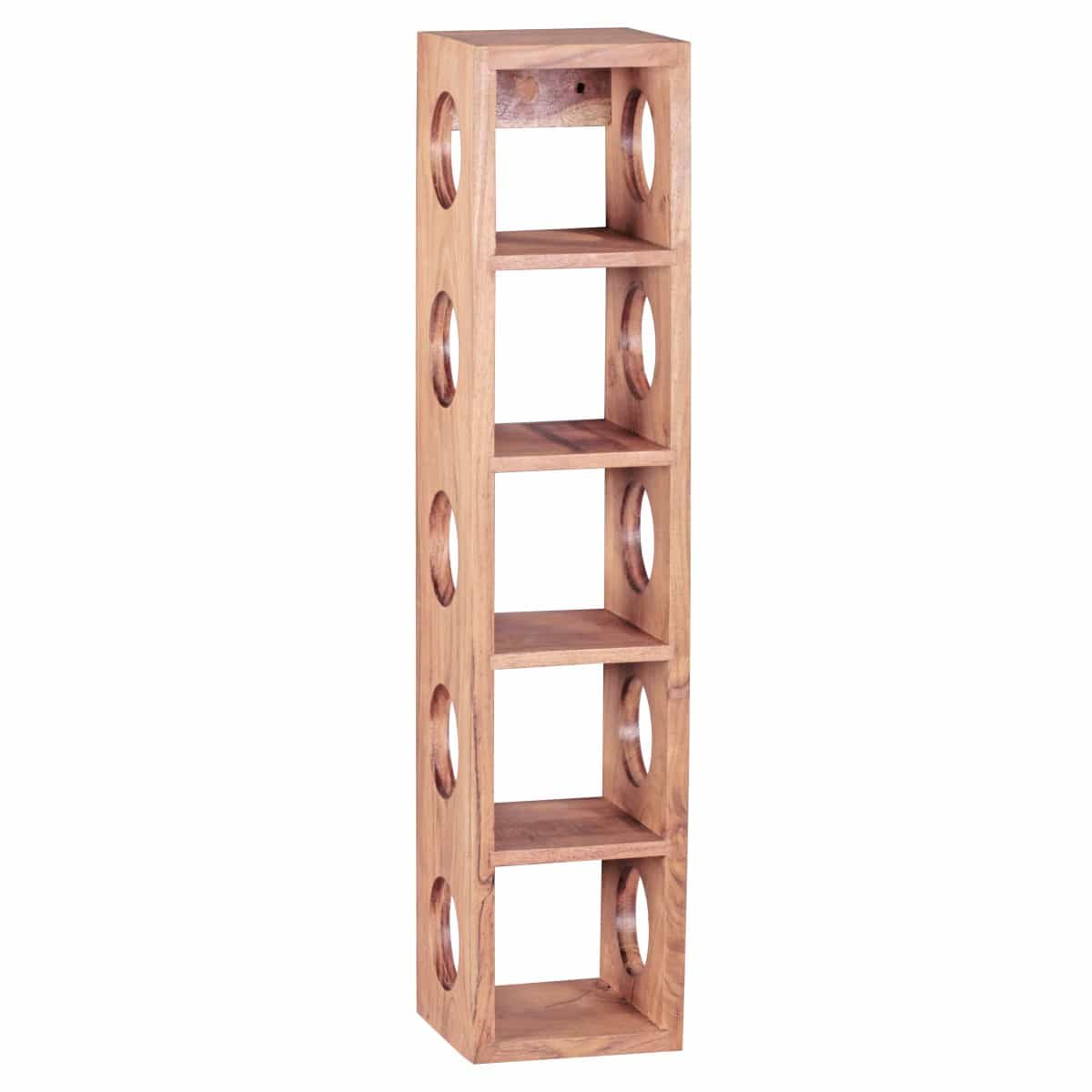40341-WOHNLING-Weinregal-WL1-768-WL1-768_3xGWowT0cLm7Ua Weinregal MUMBAI Massiv-Holz Akazie Flaschen-Regal Wandmontage für 5 Flaschen Holzregal modern mit Ablage 70 cm