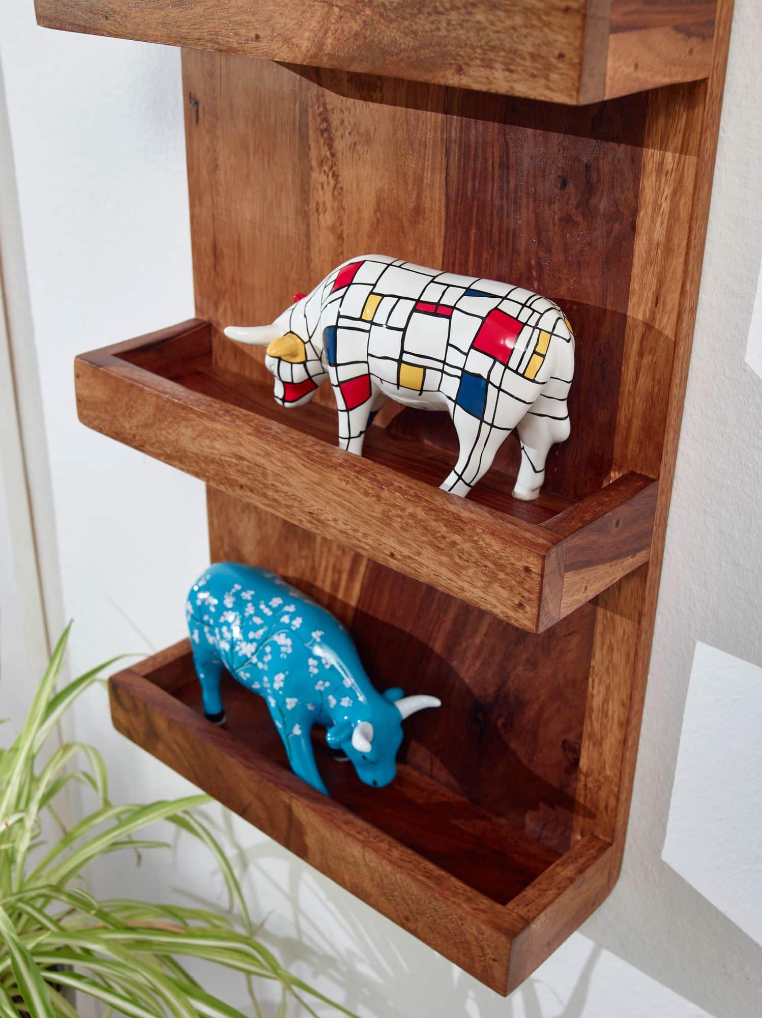 Wandregal 30x80x10 cm Sheesham Massivholz Hängeregal Modern Schwebend Wandregal 30x80x10 cm Sheesham Massivholz Hängeregal Modern Schwebend