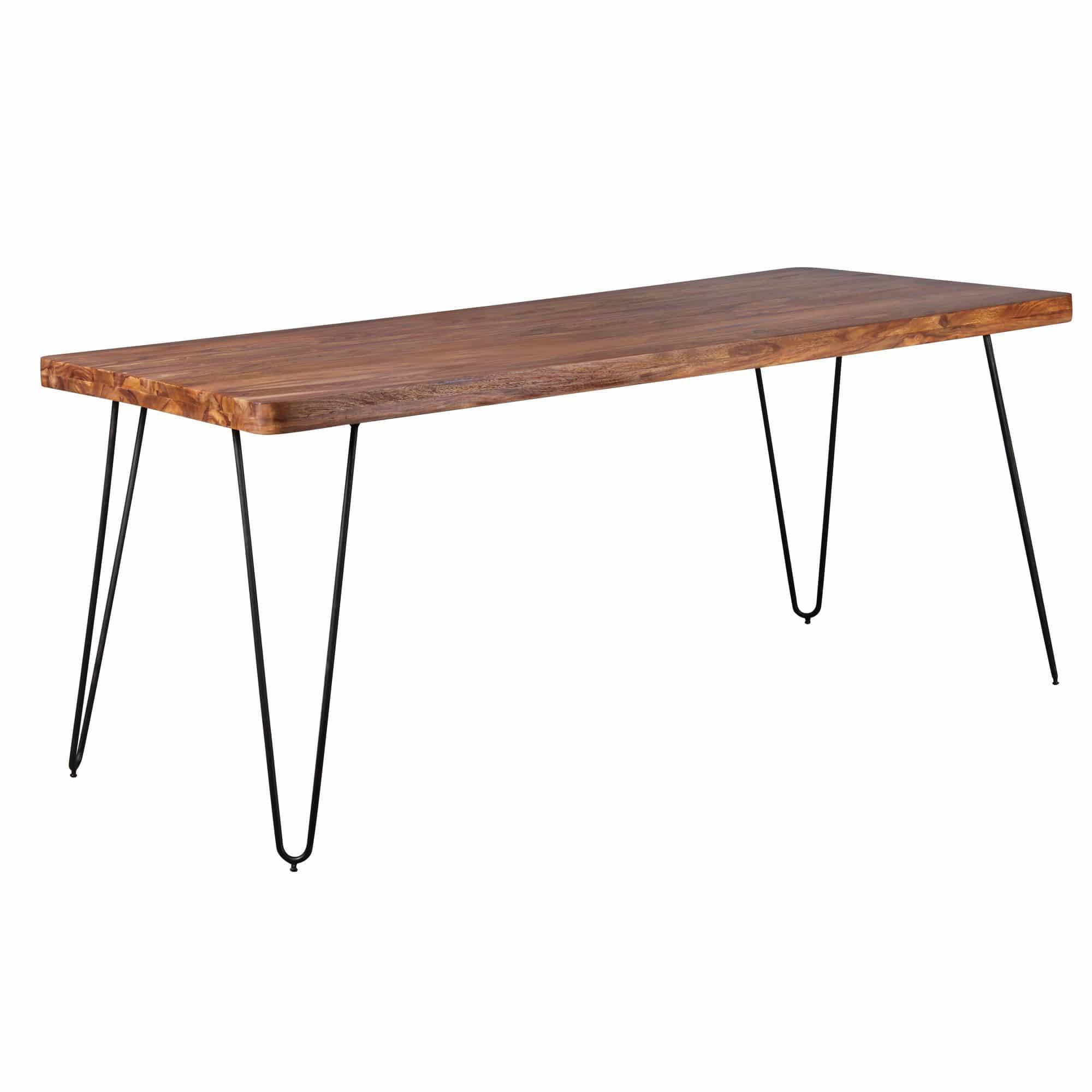 Esstisch BAGLI Massivholz Sheesham 180 cm Esszimmer-Tisch Holztisch Metallbeine Küchentisch Landhaus dunkel-braun Esstisch BAGLI Massivholz Sheesham 180 cm Esszimmer-Tisch Holztisch Metallbeine Küchentisch Landhaus dunkel-braun