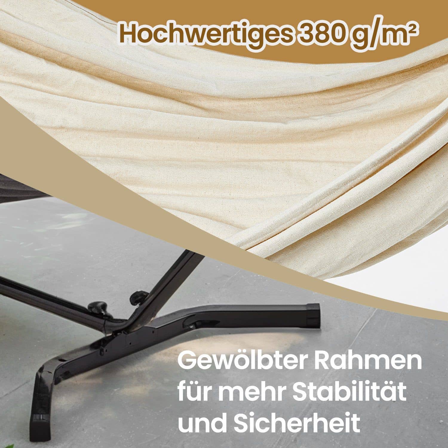 Hängematte mit Gestell, 210 x 150 cm, Doppelhängematte auf 5 verschiedene Höhen verstellbar Hängematte mit Gestell, 210 x 150 cm, Doppelhängematte auf 5 verschiedene Höhen verstellbar