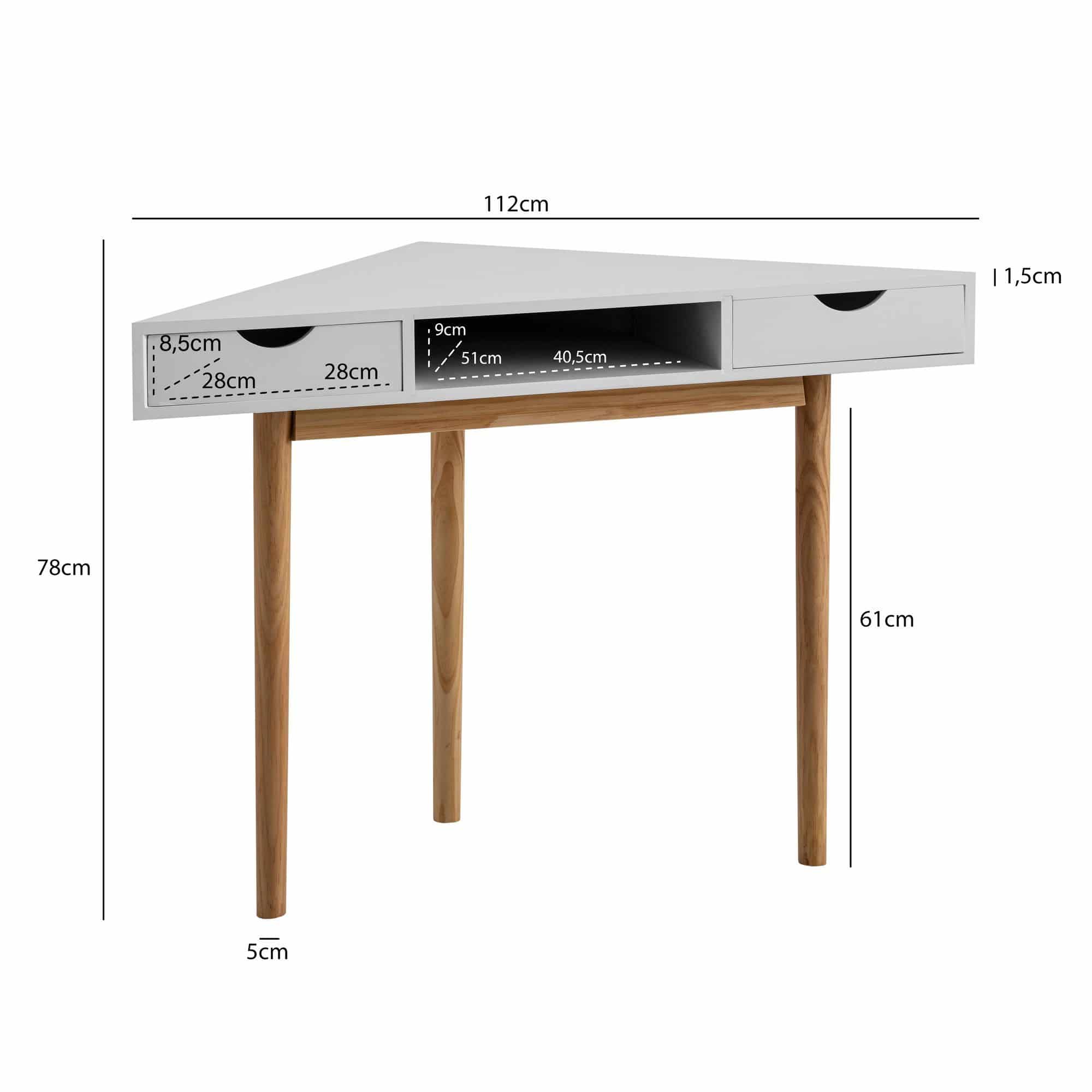 Eckschreibtisch 80x80x78 cm Weiß Schreibtisch mit Schubladen Eckschreibtisch 80x80x78 cm Weiß Schreibtisch mit Schubladen