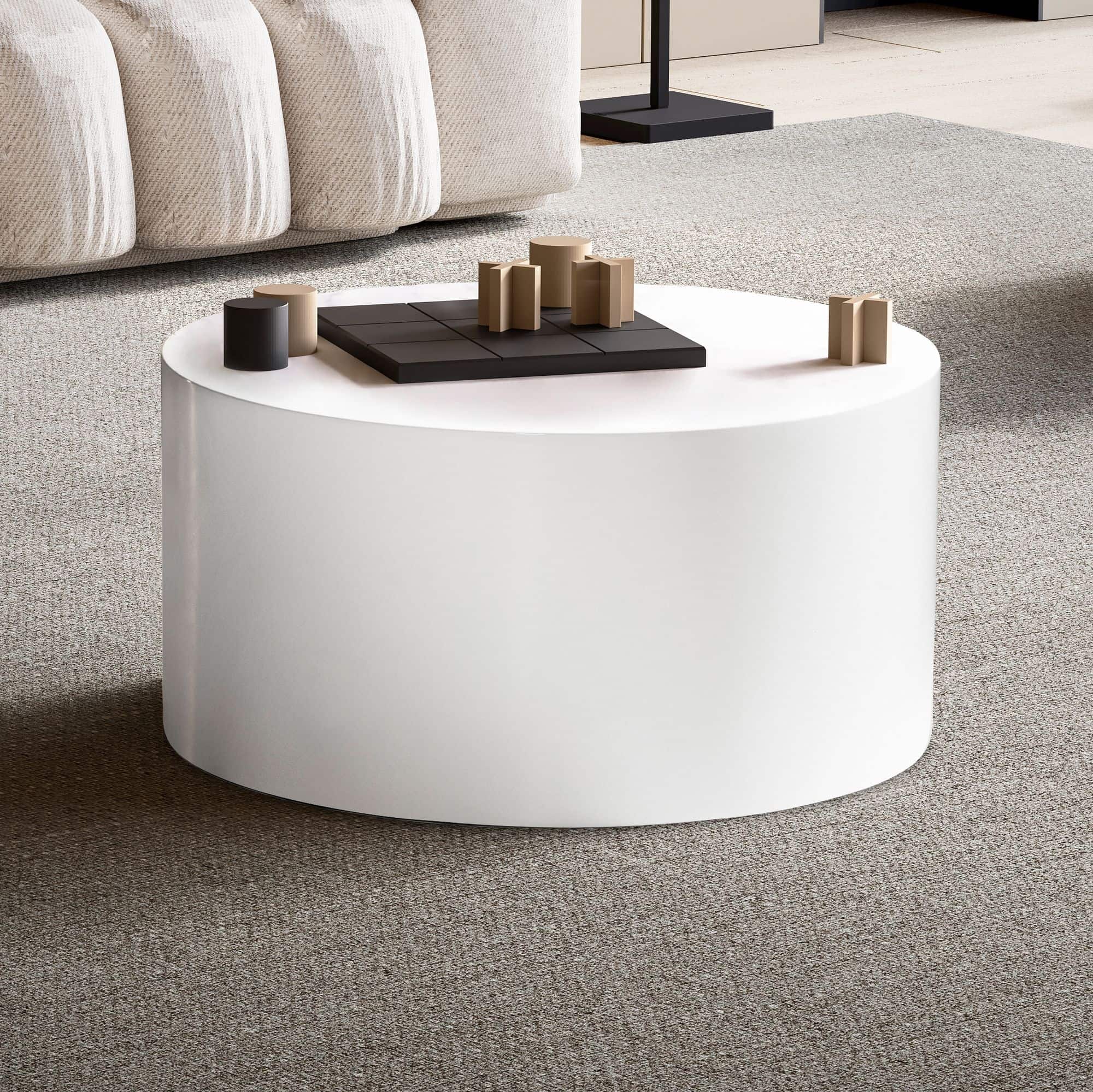 Couchtisch MONOBLOC 60x60x30 cm Weiß Hochglanz Couchtisch MONOBLOC 60x60x30 cm Weiß Hochglanz