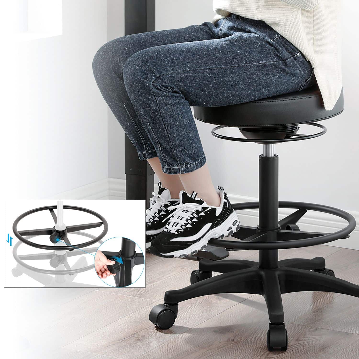 Bürohocker 59,5-81 cm schwarz-OSC007B01 Bürohocker 59,5-81 cm schwarz-OSC007B01