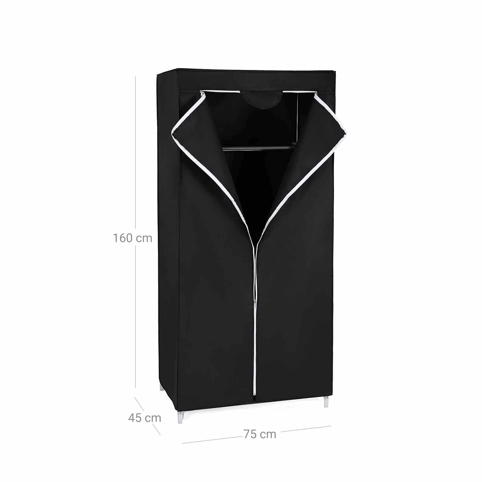 Stoffschrank 160 x 75 cm Schwarz-RYG83H Stoffschrank 160 x 75 cm Schwarz-RYG83H