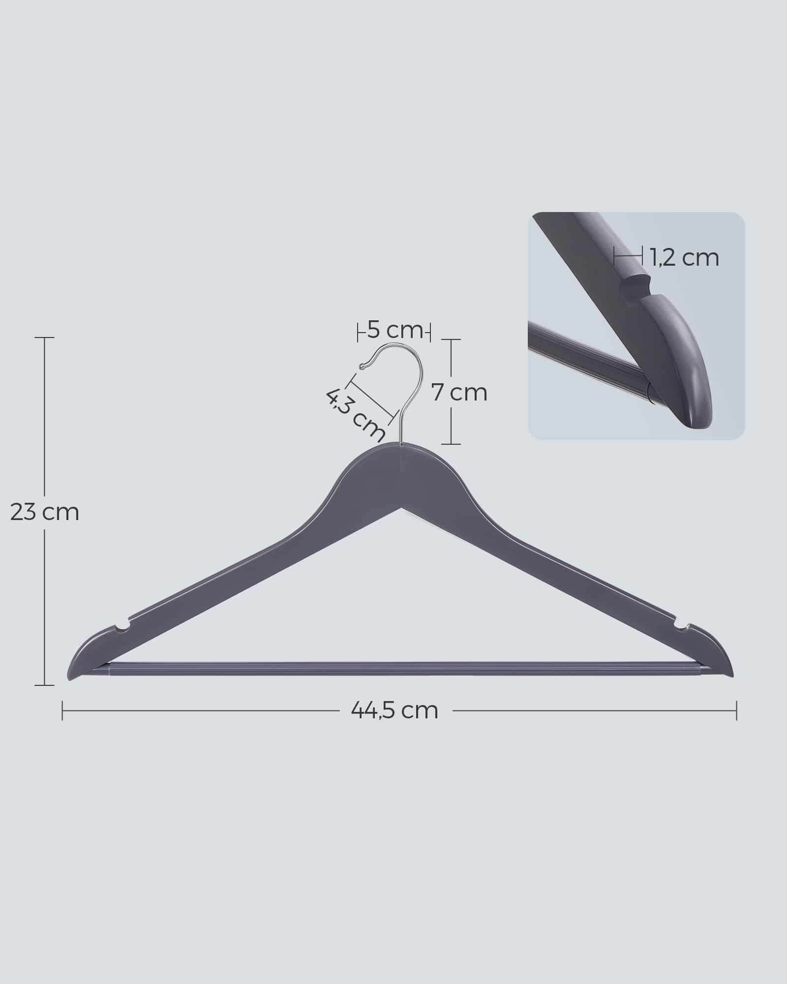 Kleiderbügel Holz drehbar grau-silbern-CRW001G01 Kleiderbügel Holz drehbar grau-silbern-CRW001G01