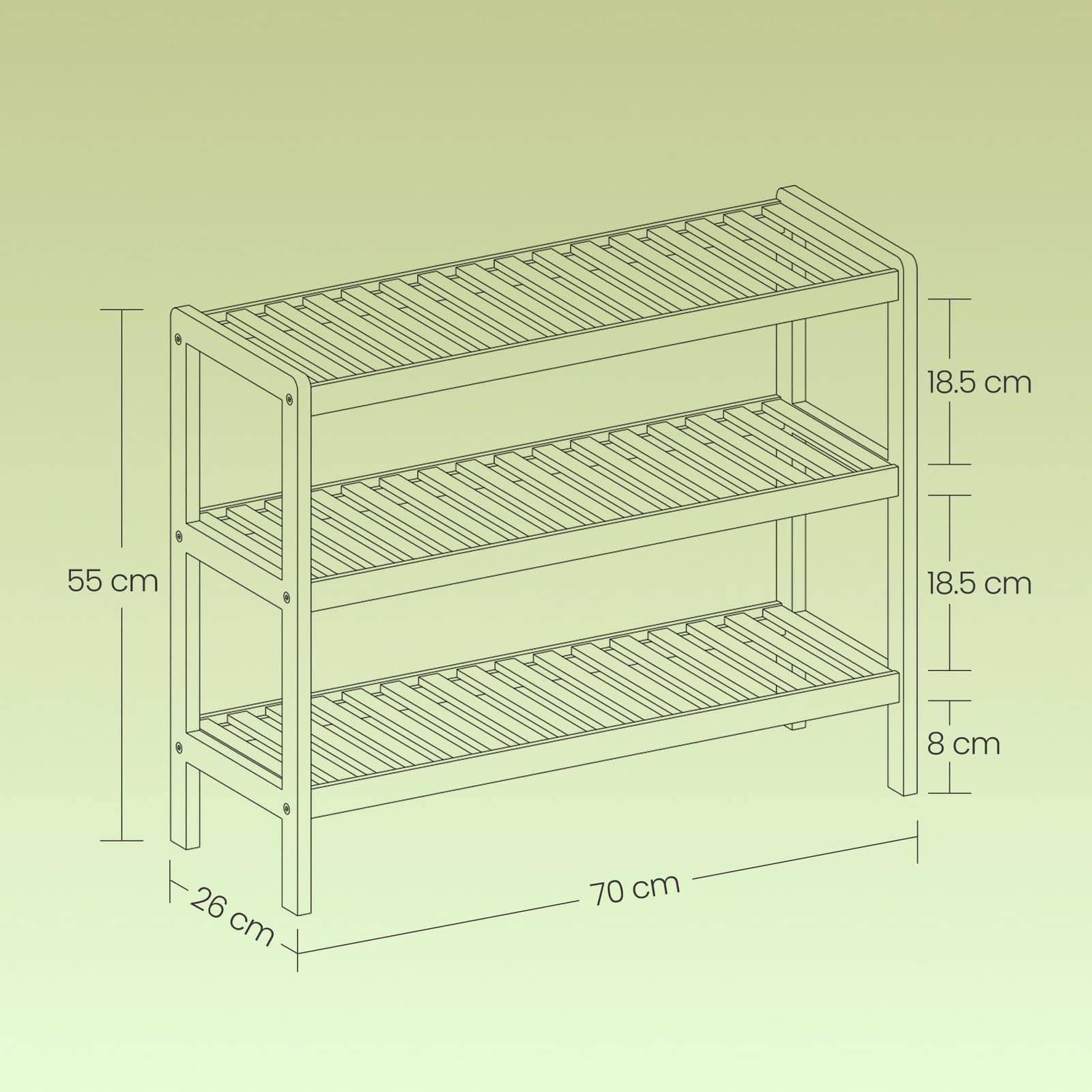 Schuhregal aus Bambus Weiß