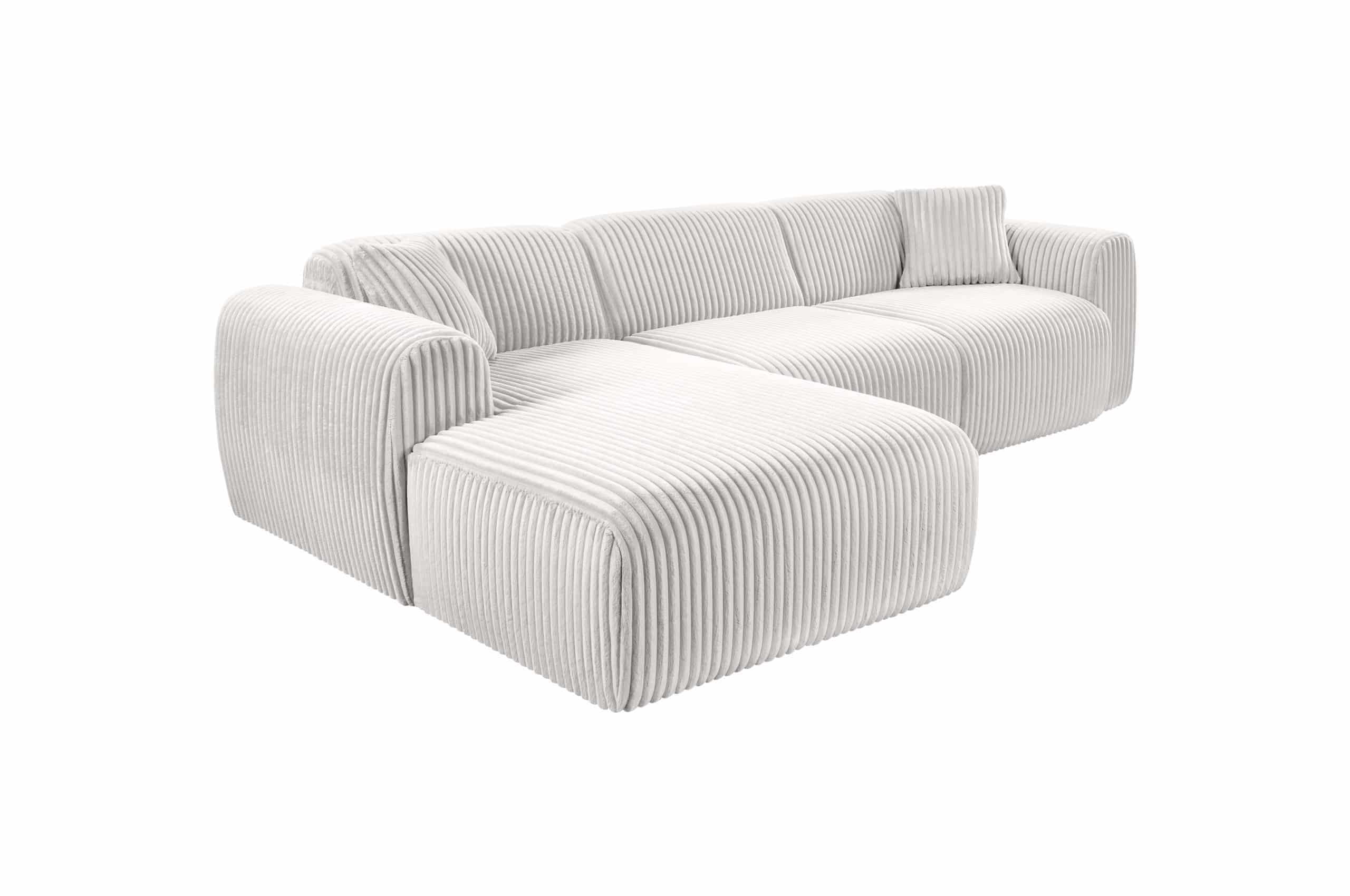 Ecksofa Tamara – Modernes Breitcord Sofa in Silver | Komfortabel & Stilvoll | 280x165 cm Ecksofa Tamara – Modernes Breitcord Sofa in Silver | Komfortabel & Stilvoll | 280x165 cm