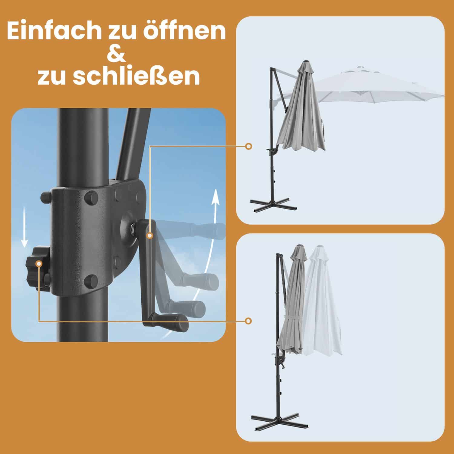 Sonnenschirm, Ampelschirm, 300 cm Sonnenschirm, Ampelschirm, 300 cm