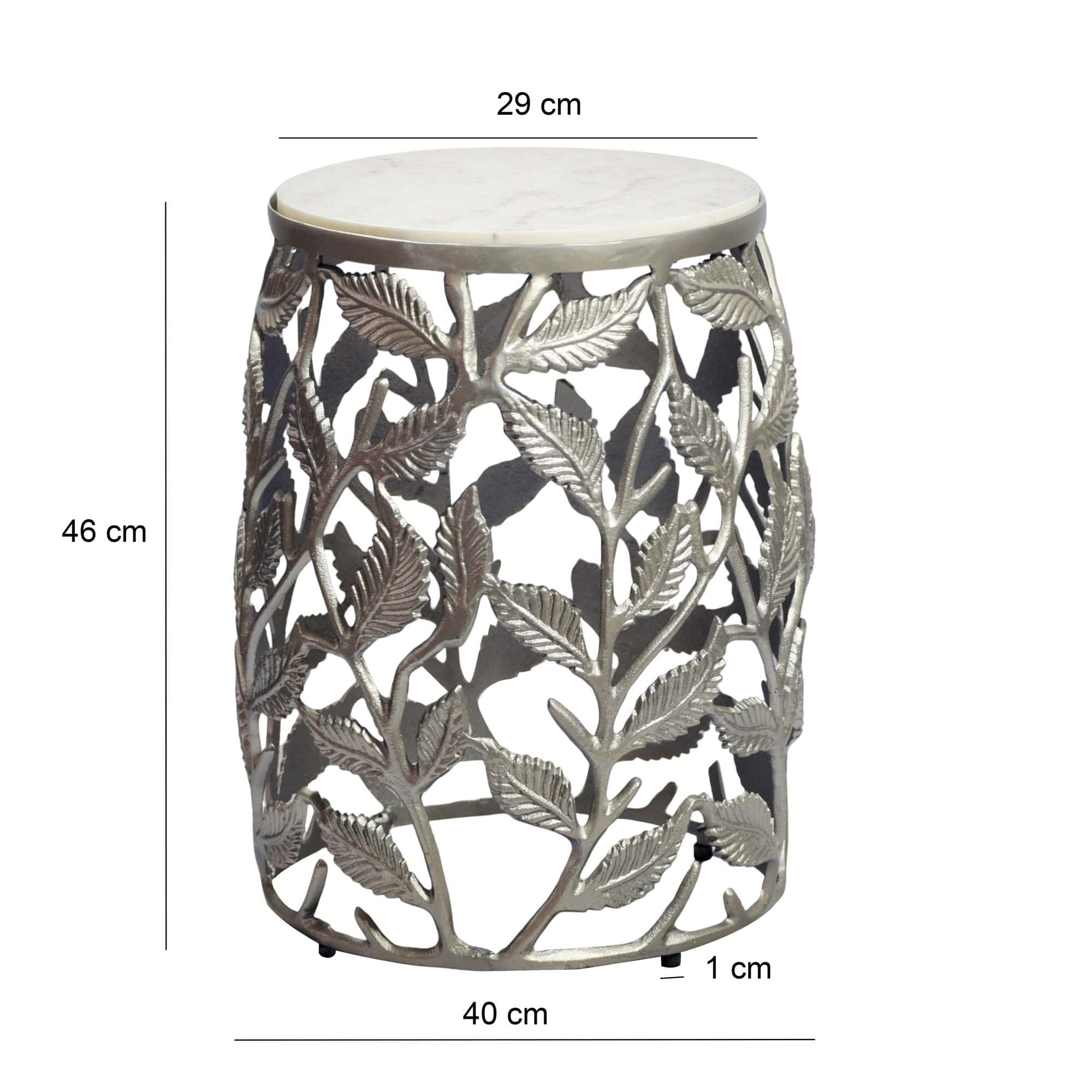 Beistelltisch 40cm Silber mit weißer Marmor Tischplatte - Couchtisch klein rund - Sofatisch Alu modern - Wohnzimmertisch Aluminium - Design Tisch Metallgestell Handmade Beistelltisch 40cm Silber mit weißer Marmor Tischplatte - Couchtisch klein rund - Sofatisch Alu modern - Wohnzimmertisch Aluminium - Design Tisch Metallgestell Handmade