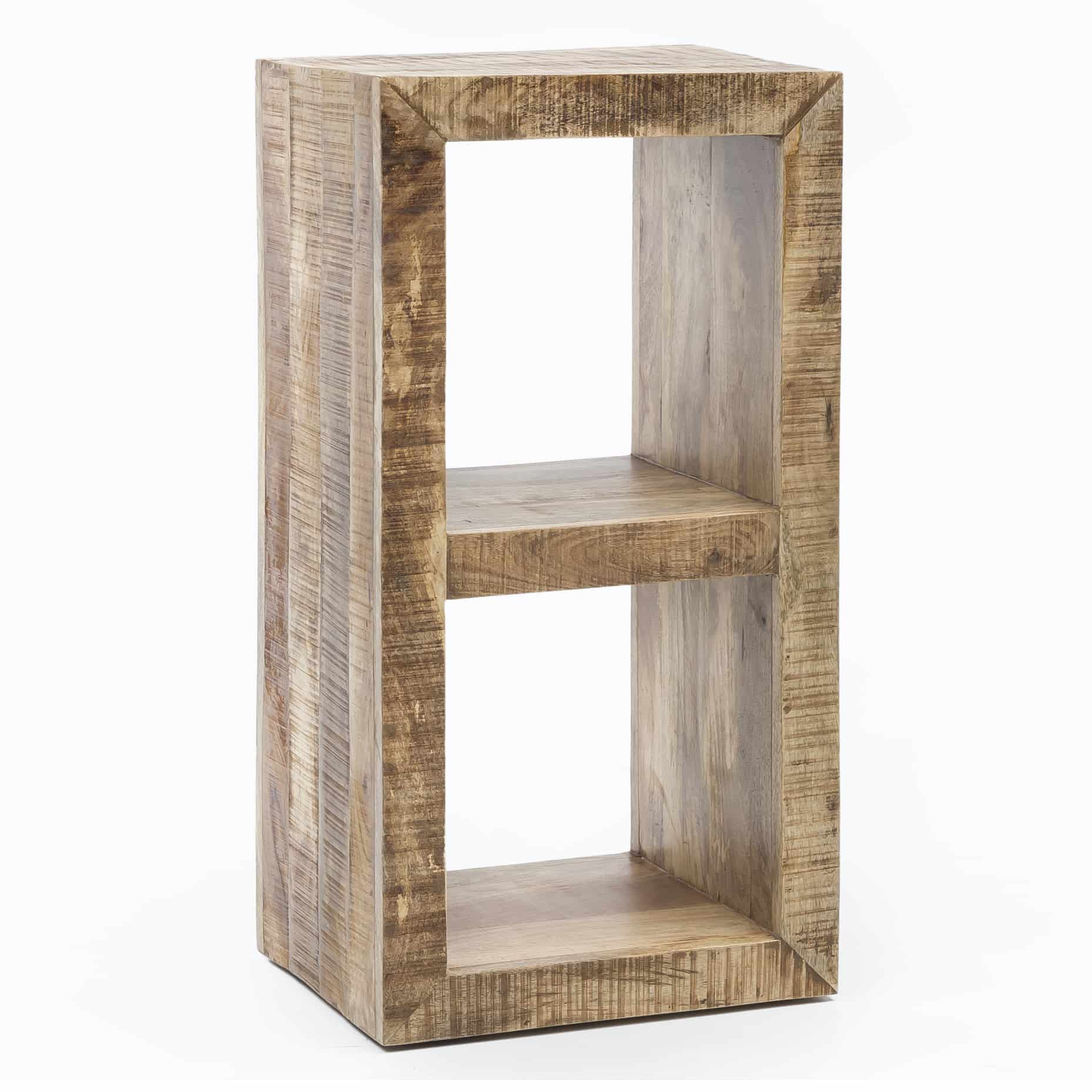 43703-WOHNLING-Standregal-RUSTICA-Massivholz-Mango-90-x-45-x-35-cm-2-Boeden-Design-Holz-Regal-Natur-Beistelltisch-Landhaus-Stil-Kleines-Buecherregal-Holz-Massiv-Standregal-Buecherr Standregal Massivholz Mango 90 x 45 x 35 cm 2 Böden