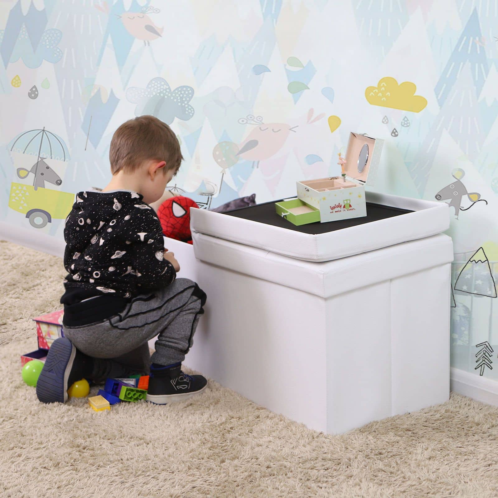 Sitzbank mit Klappdeckel 110 cm Weiß-LSF75WT Sitzbank mit Klappdeckel 110 cm Weiß-LSF75WT