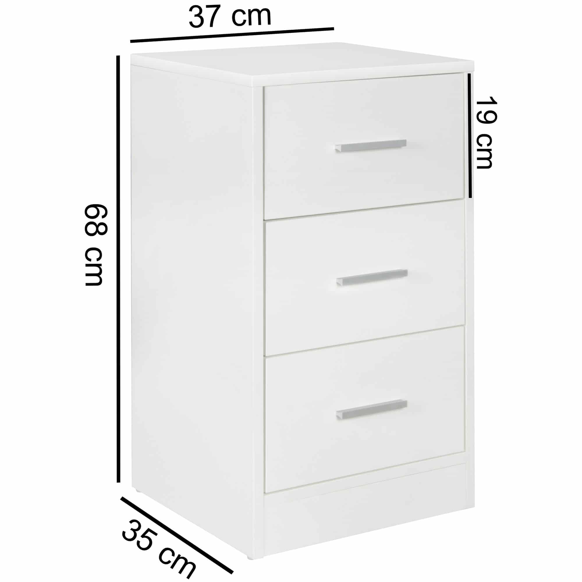 44682-WOHNLING-Nachtkonsole-OLAV-3-Schubladen-ext_1 Nachtkonsole FOGGIA Holz Nachttisch modern mit 3 Schubladen weiss