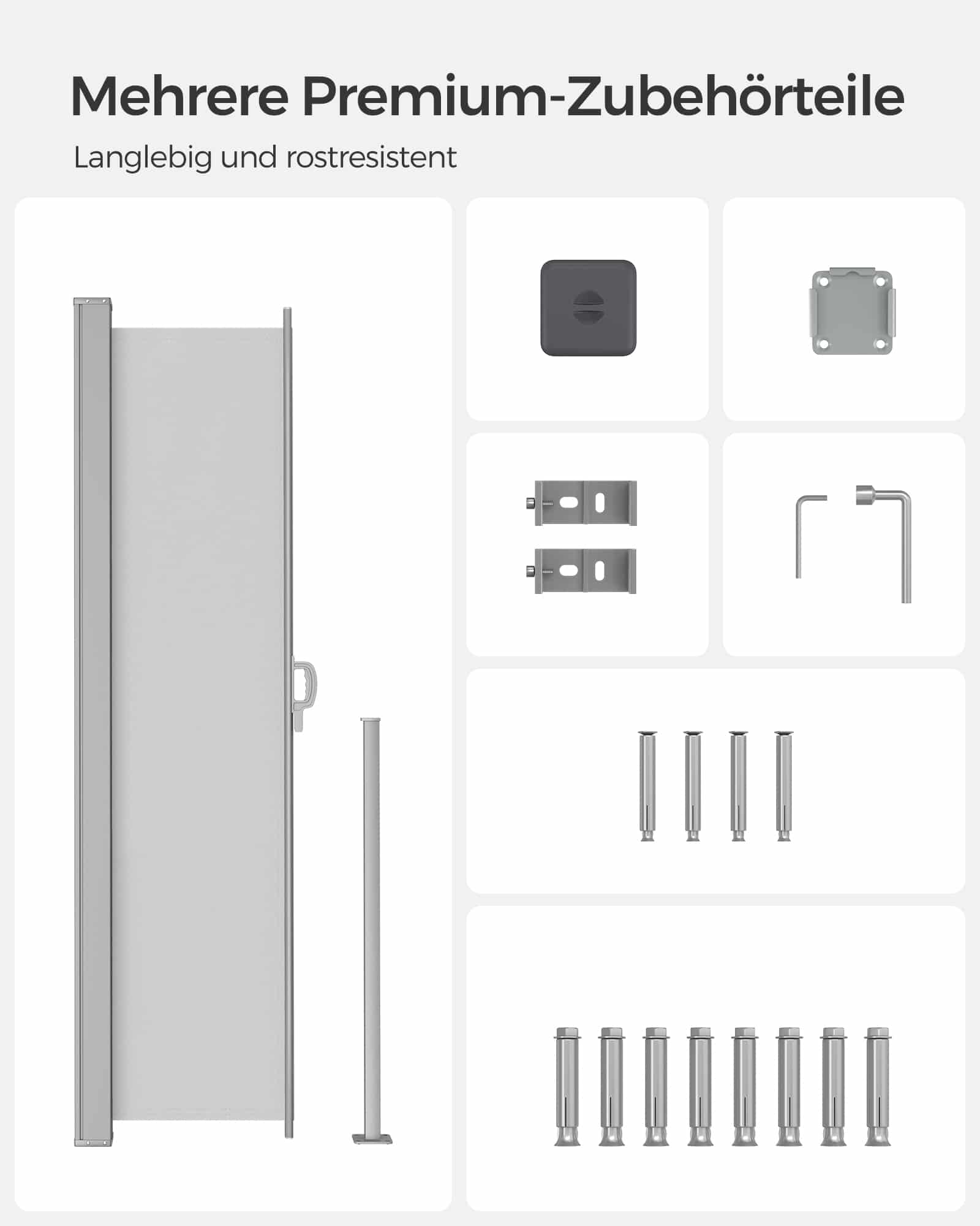 Seitenmarkise, ausziehbar, 200 x 400 cm, Sichtschutz Seitenmarkise, ausziehbar, 200 x 400 cm, Sichtschutz