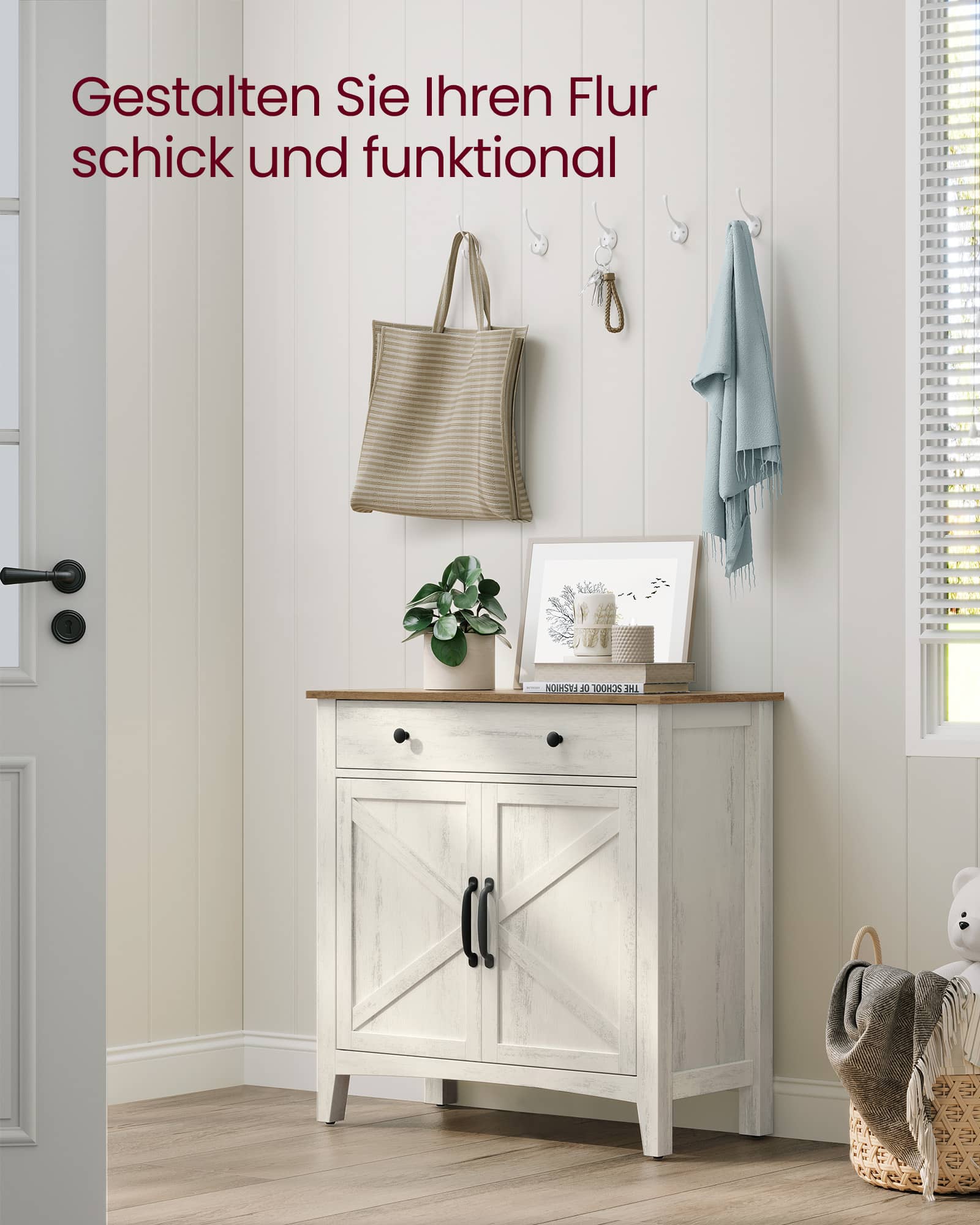 VASAGLE Küchenschrank Schublade & Türen Vintageweiß VASAGLE Küchenschrank Schublade & Türen Vintageweiß