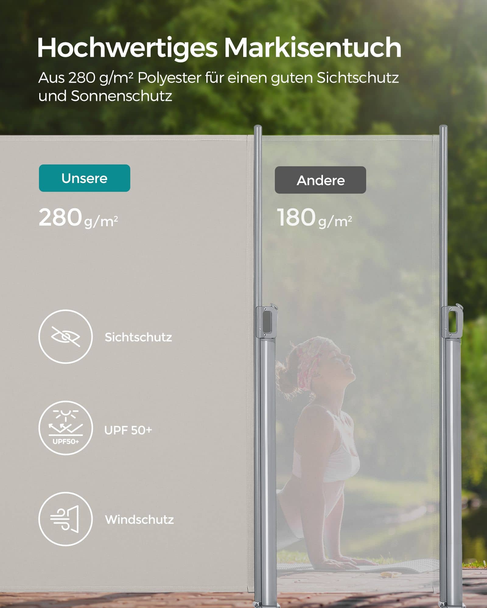 Seitenmarkise für Sicht- und Sonnenschutz-GSA165E Seitenmarkise für Sicht- und Sonnenschutz-GSA165E